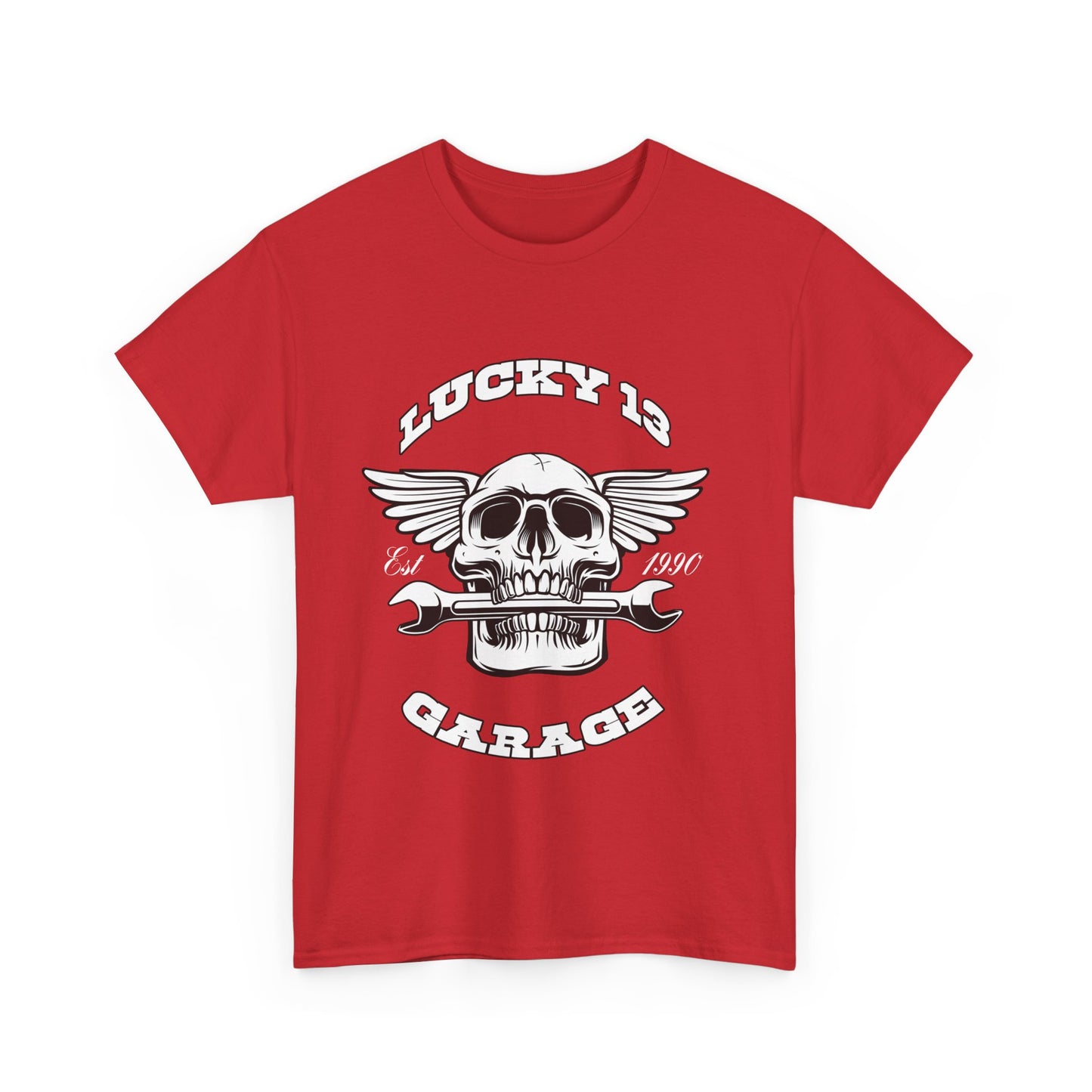 Lucky 13 Motorcycle Tee - Gildan® 5000 Heavy Cotton™, Iconic Design, Midweight Fabric for Everyday Wear