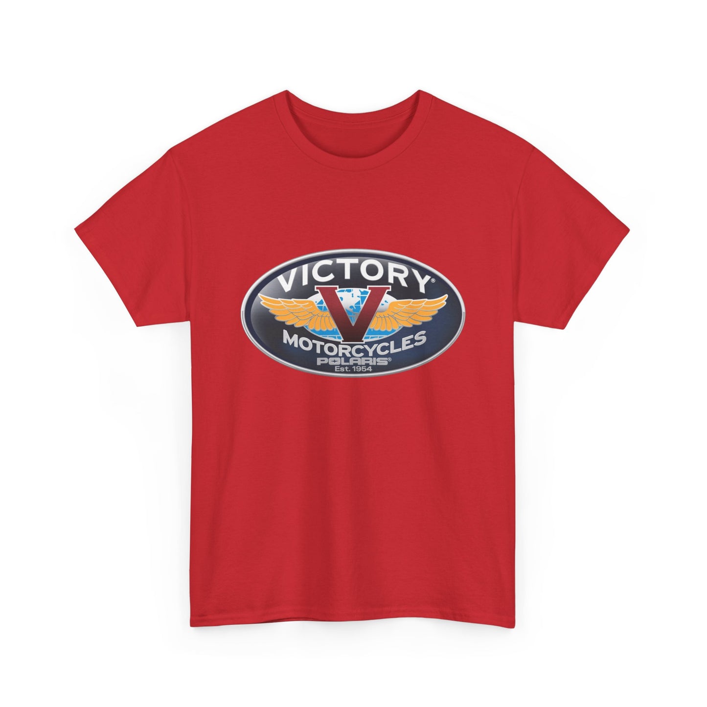 Victory Polaris Logo Tee - Gildan® 5000 Heavy Cotton™, Quality Fabric for the Modern Biker