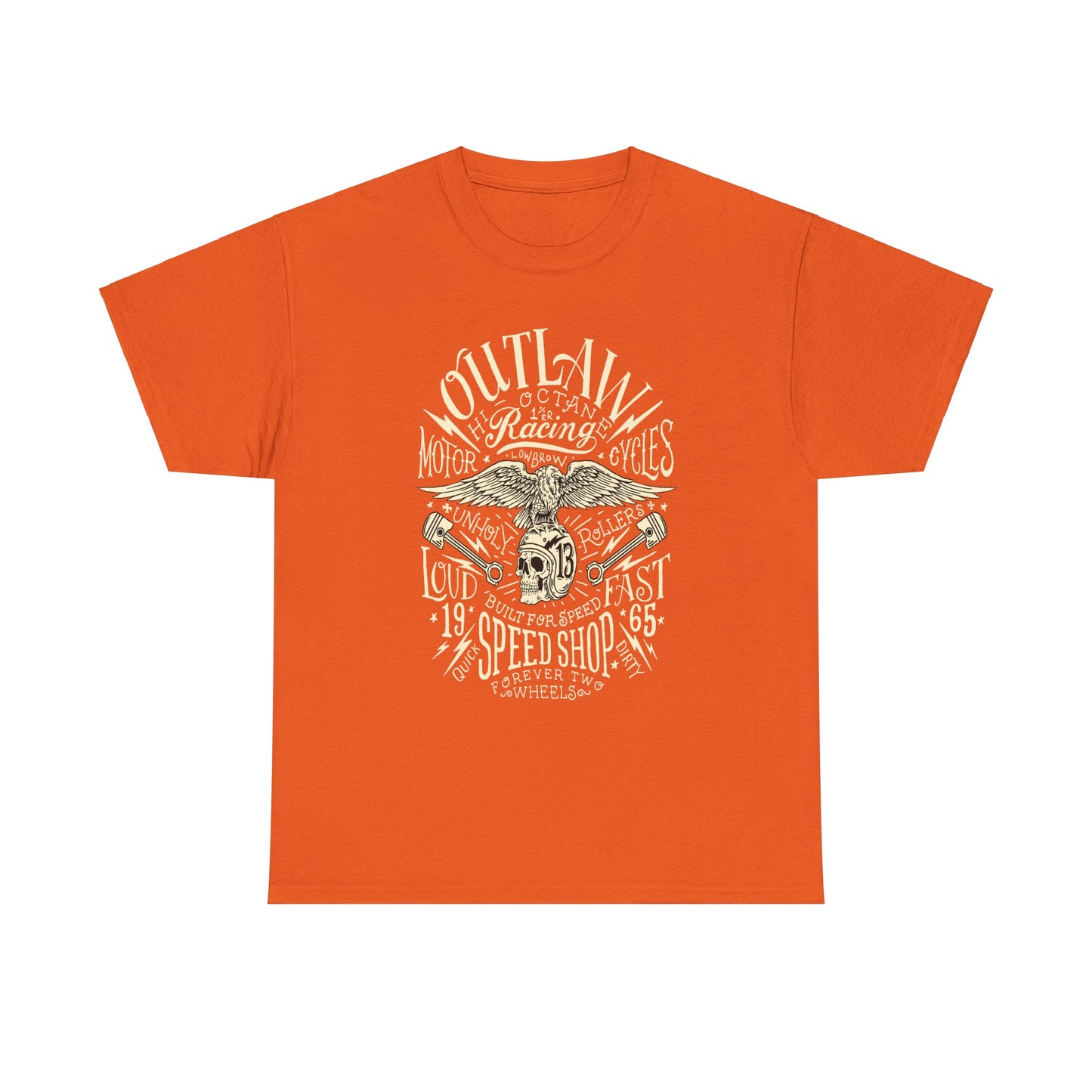 Outlaw Speedshop Biker Tee | Gildan® 5000 Heavy Cotton™ - Bold Design, Durable & Comfortable for Riders