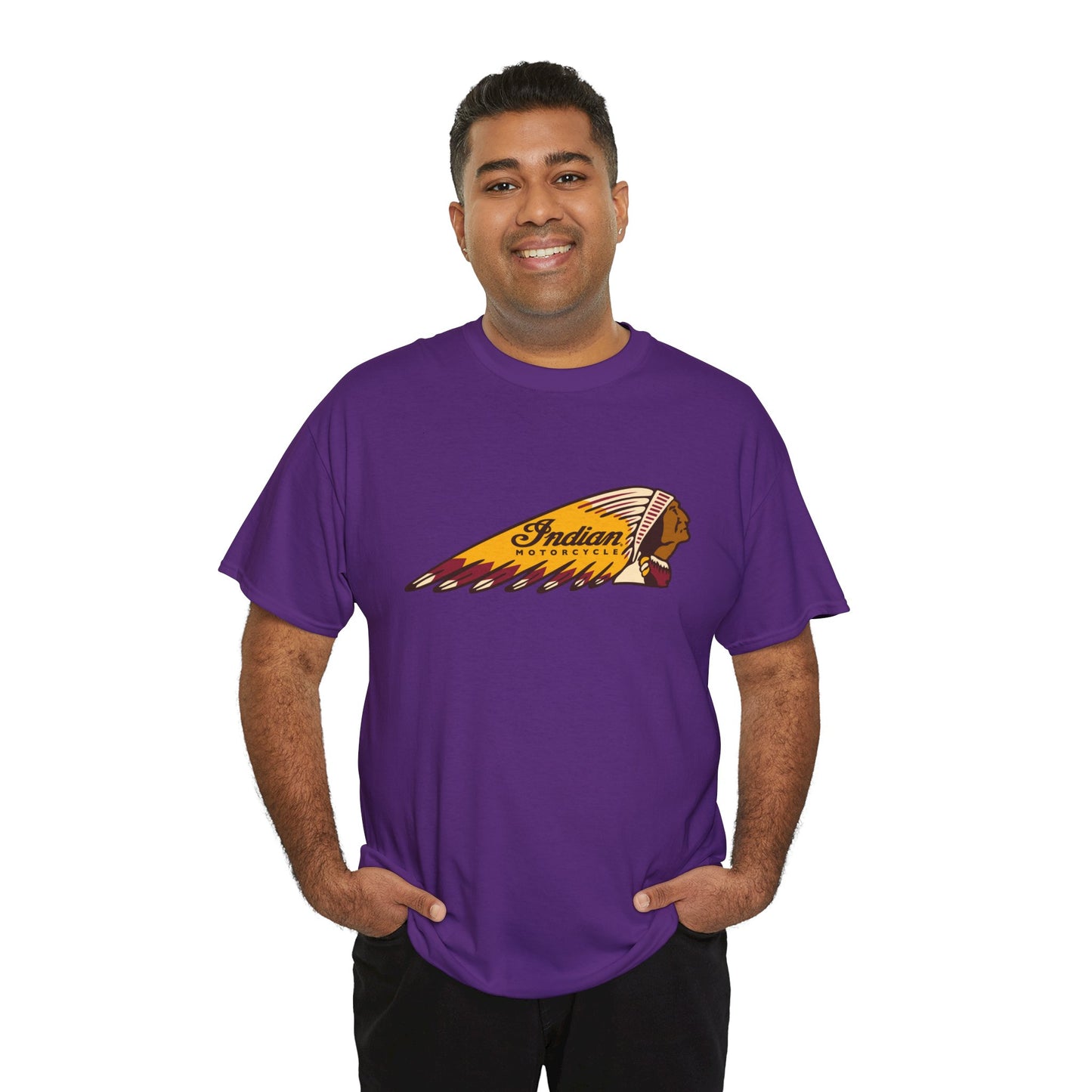 Indian Motorcycles Classic Tee - Gildan® 5000 Heavy Cotton™, Iconic Design, Perfect for Every Biker