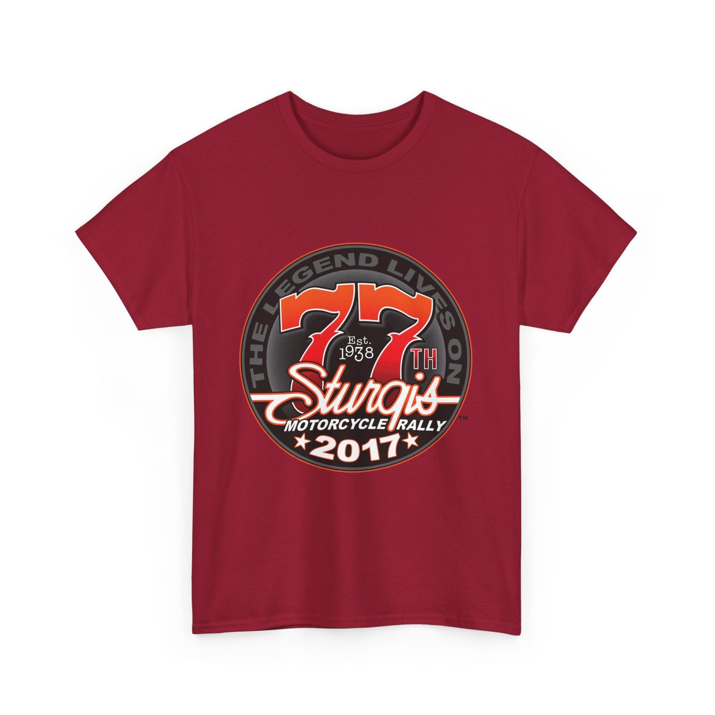 Classic Sturgis 77 2017 Biker Tee - Gildan® 5000 Heavy Cotton™, Edgy Design & Comfort