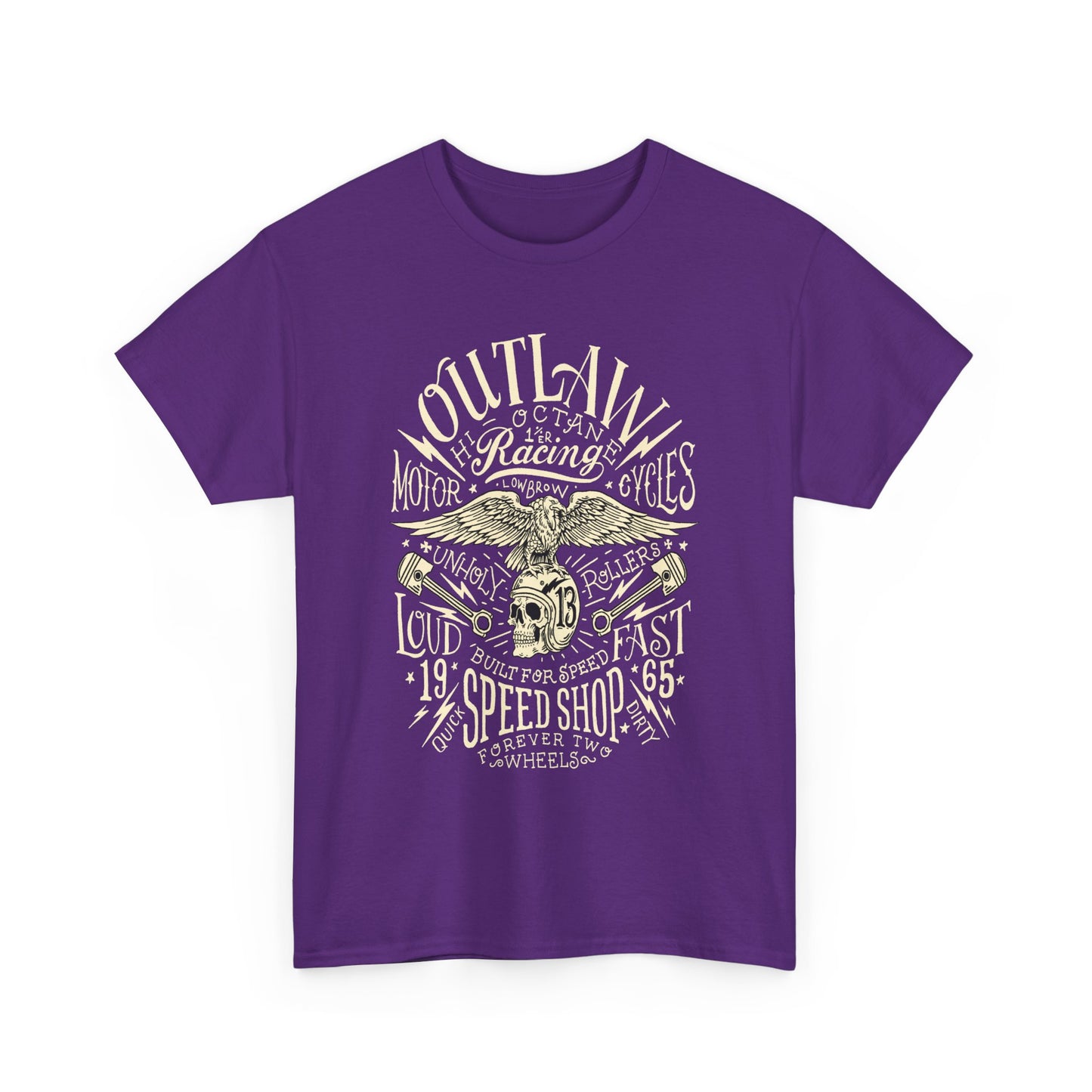 Outlaw Speedshop Biker Tee | Gildan® 5000 Heavy Cotton™ - Bold Design, Durable & Comfortable for Riders