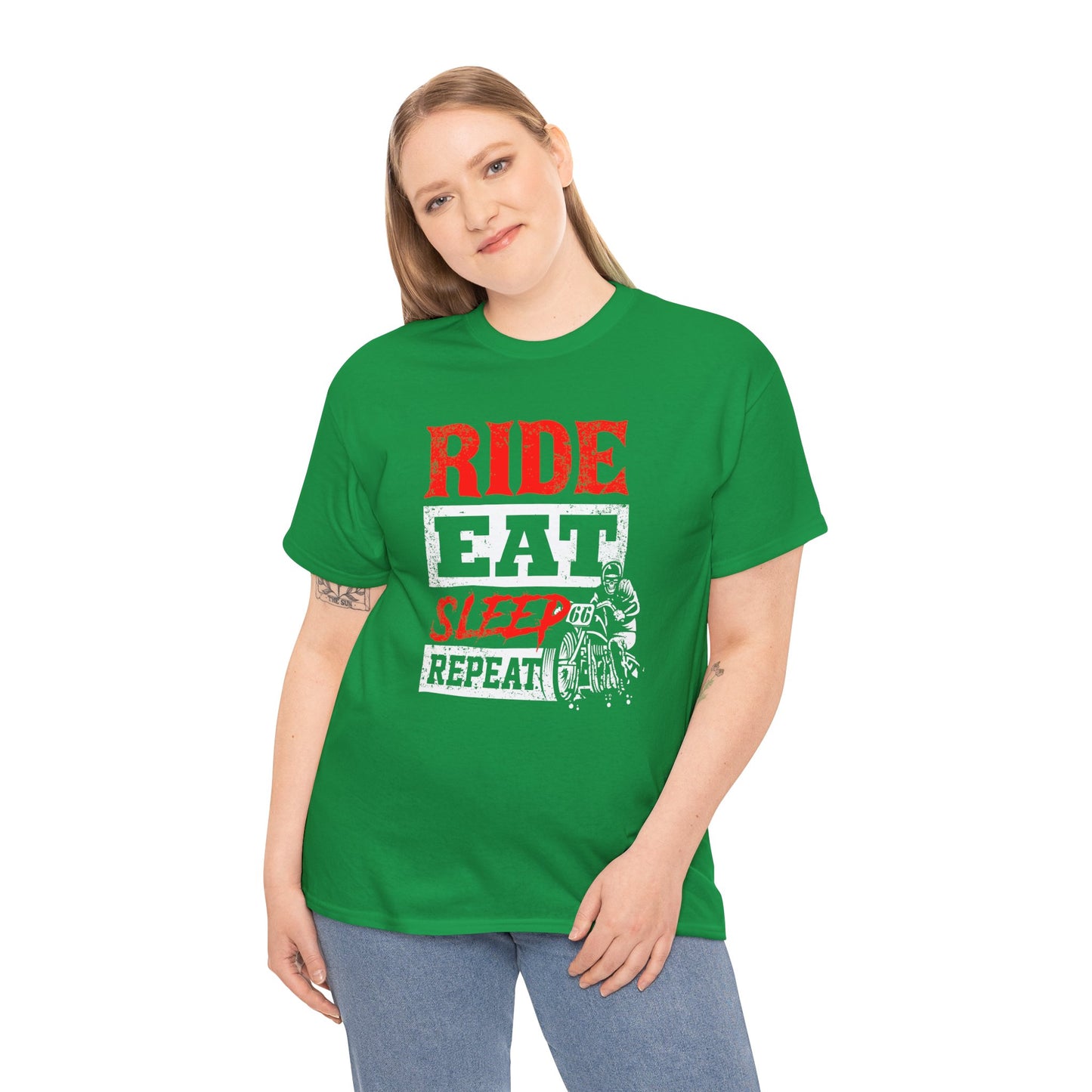 Ride, Eat, Sleep, Repeat Lifestyle Tee | Gildan® 5000 Heavy Cotton™ - Classic Comfort for Bikers