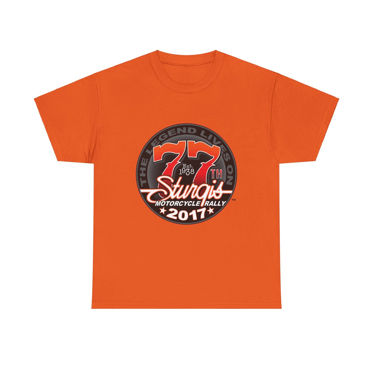 Classic Sturgis 77 2017 Biker Tee - Gildan® 5000 Heavy Cotton™, Edgy Design & Comfort