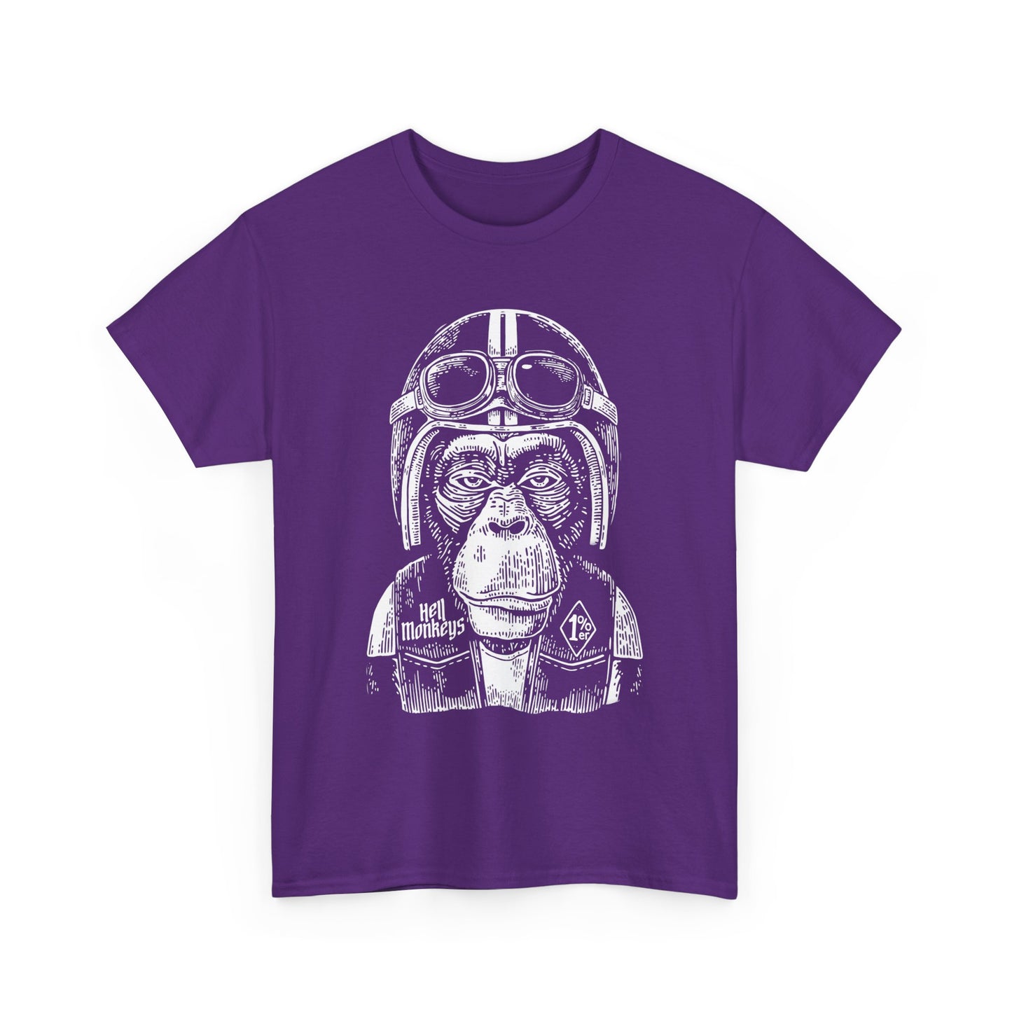 Ride Wild: Hell's Monkey Ape Biker T-Shirt - Gildan® 5000 Heavy Cotton™, Rugged Style for True Bikers