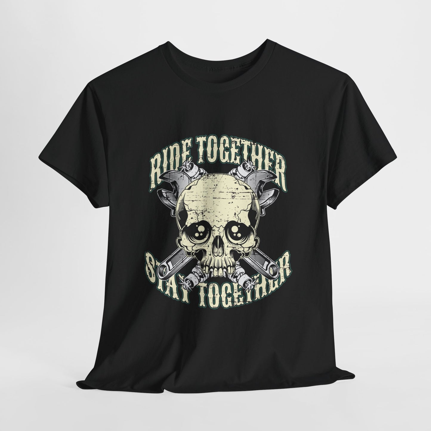 Ride Together, Stay Together T-Shirt | Gildan® 5000 Heavy Cotton™, Stylish and Classic Fit for True Bikers