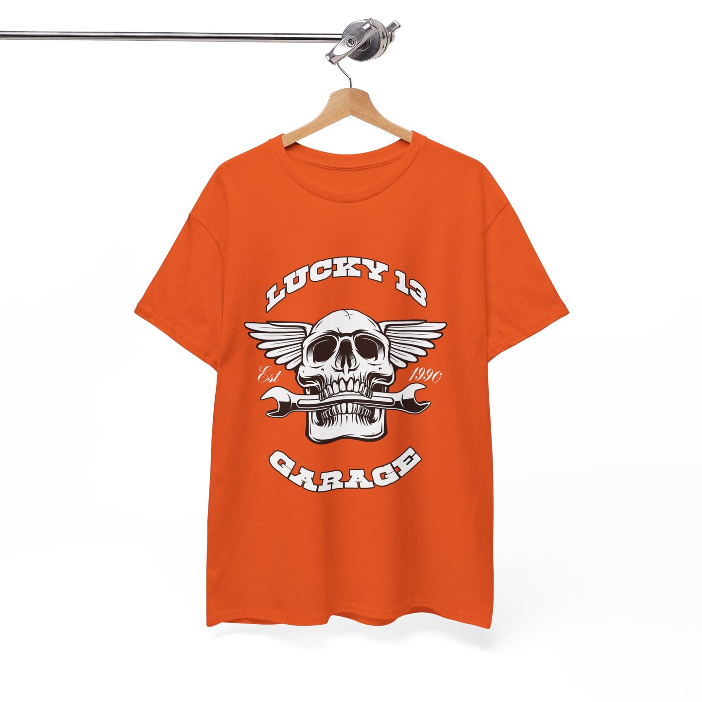 Lucky 13 Motorcycle Tee - Gildan® 5000 Heavy Cotton™, Iconic Design, Midweight Fabric for Everyday Wear