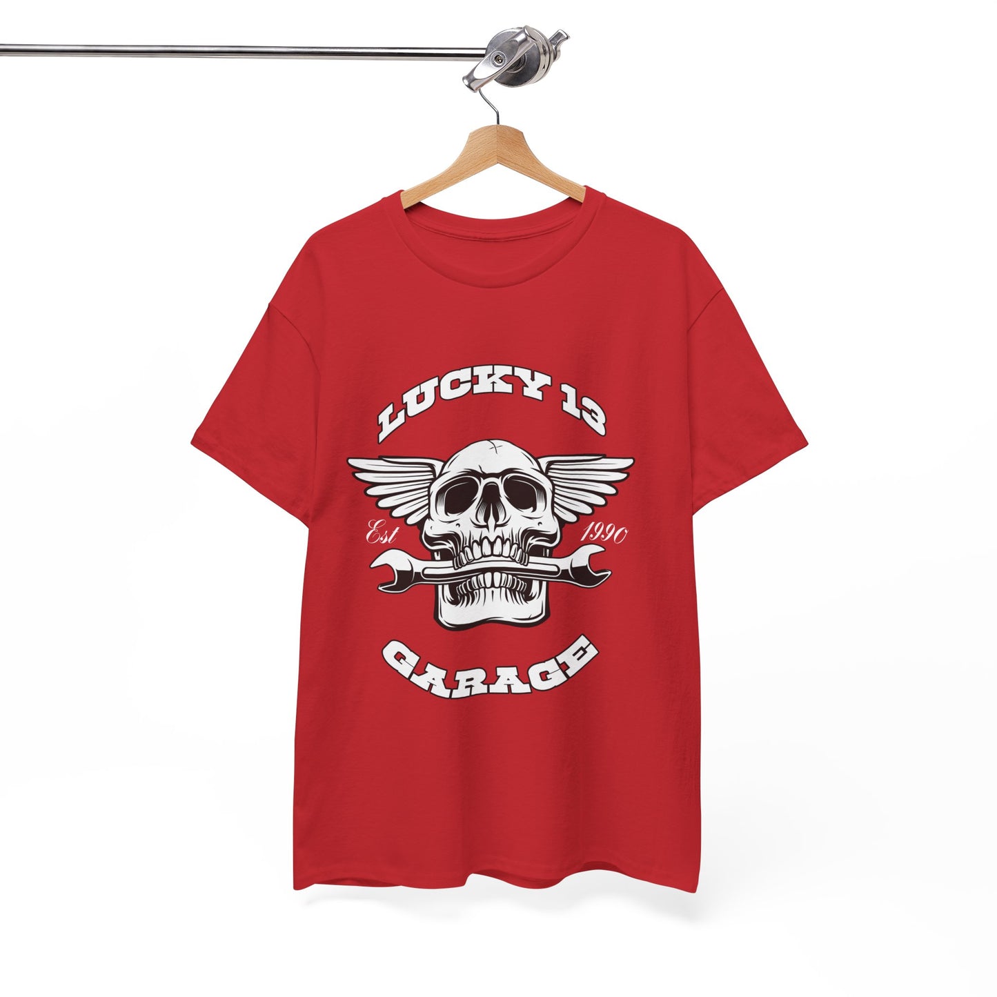 Lucky 13 Motorcycle Tee - Gildan® 5000 Heavy Cotton™, Iconic Design, Midweight Fabric for Everyday Wear