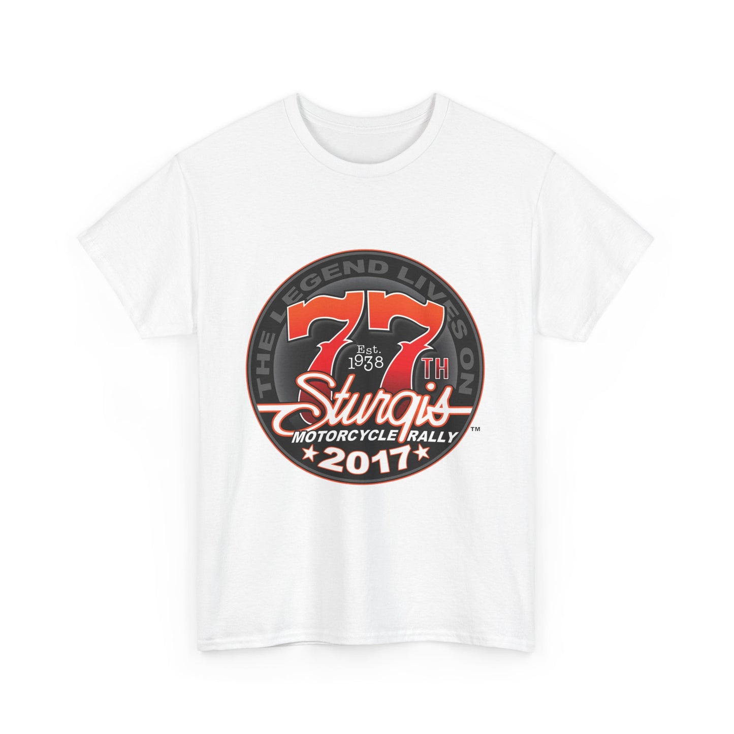 Classic Sturgis 77 2017 Biker Tee - Gildan® 5000 Heavy Cotton™, Edgy Design & Comfort