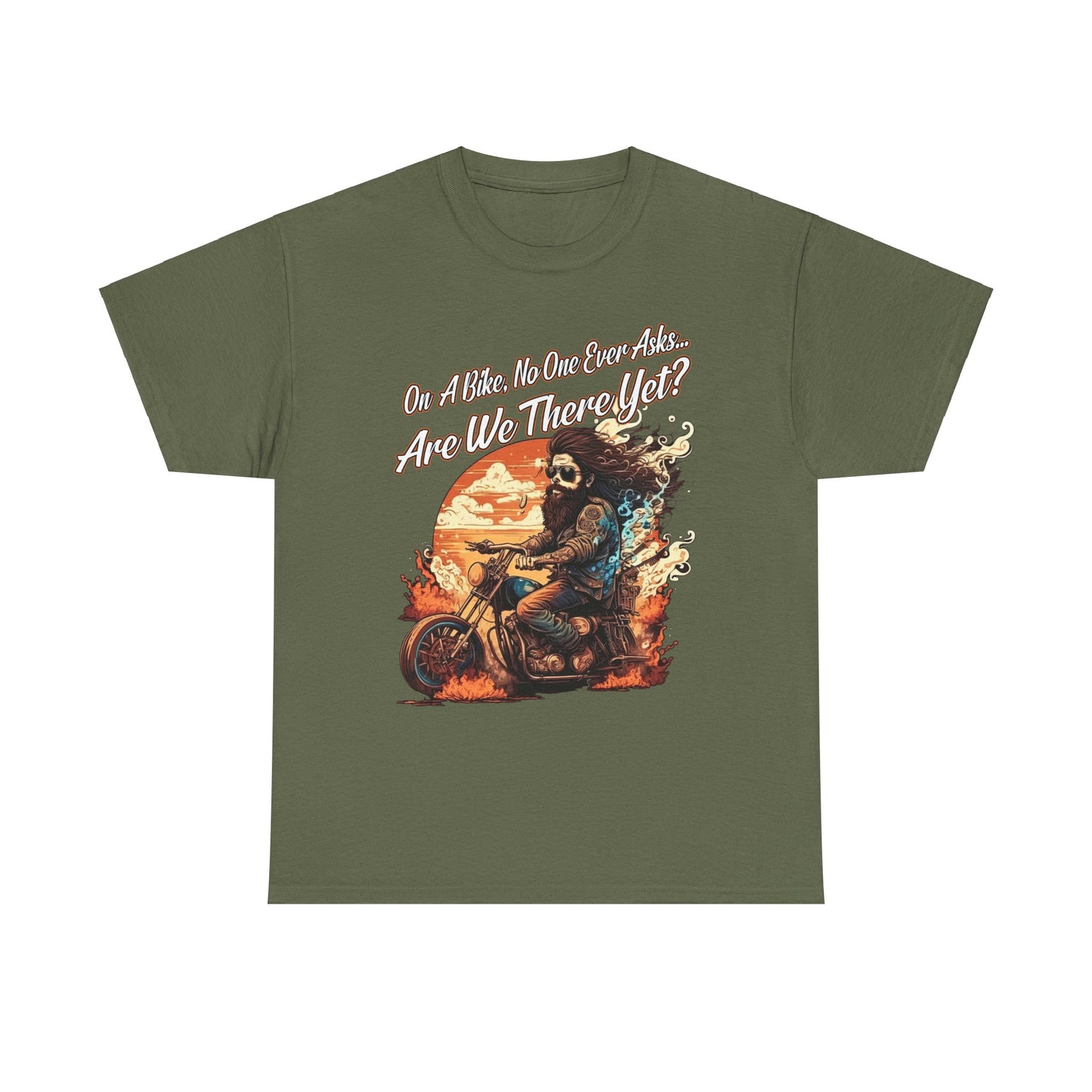 Heavy Cotton 'Are We There Yet?' Biker Tee - Classic Style for Road Warriors