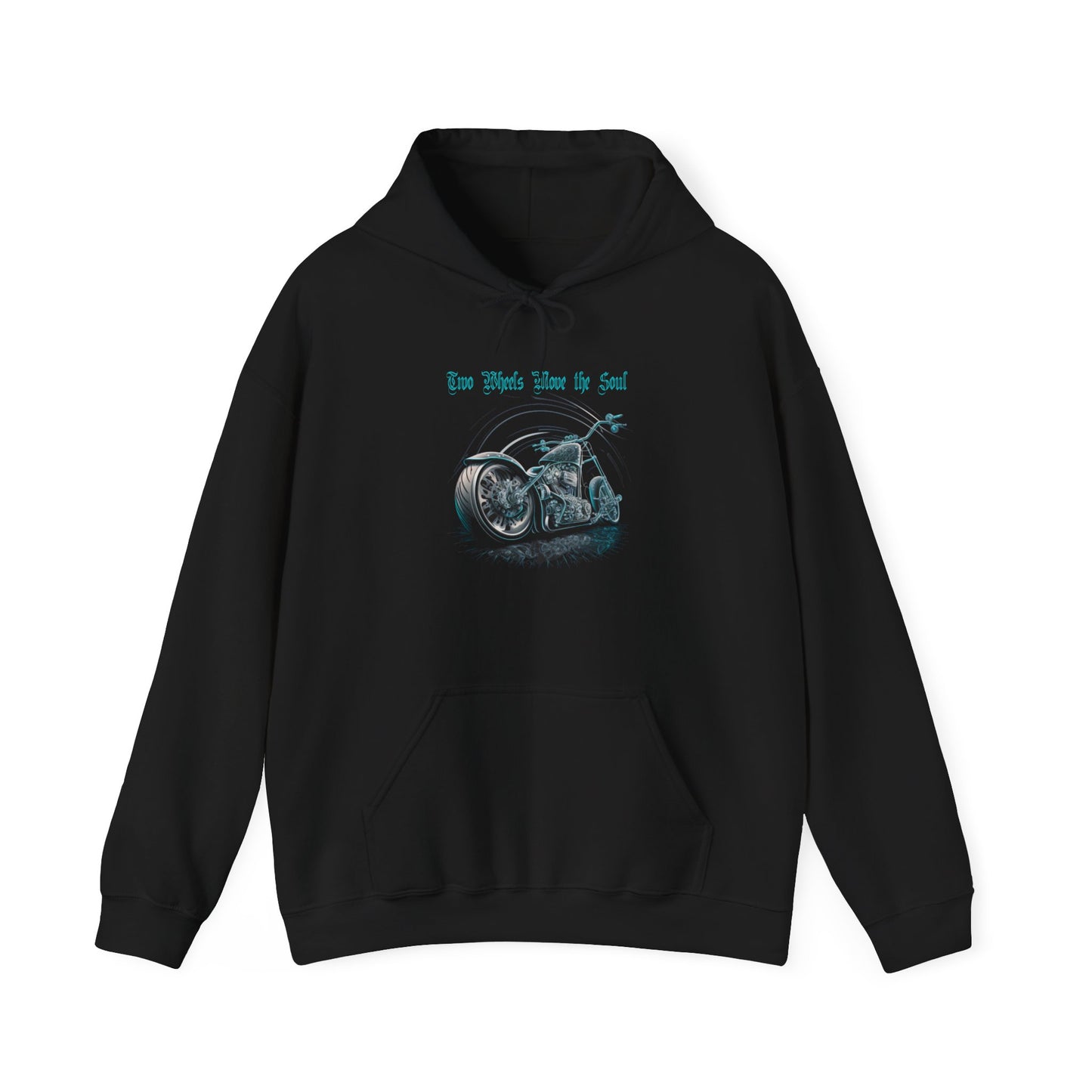 Two Wheels Move The Soul Hoodie - Classic Motorcycle Style in a Premium Cotton Blend