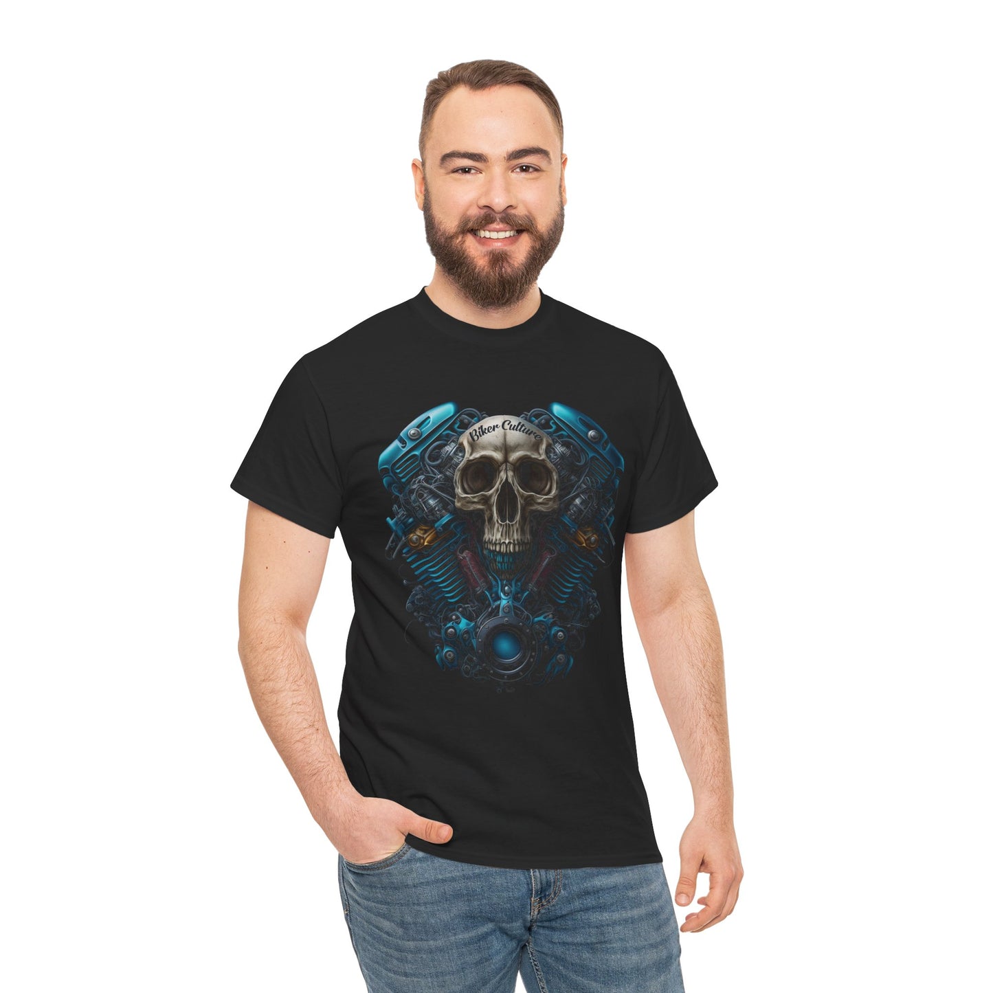 Biker Culture V-Twin Graphic Tee - Made with Midweight Fabric and Classic Fit
