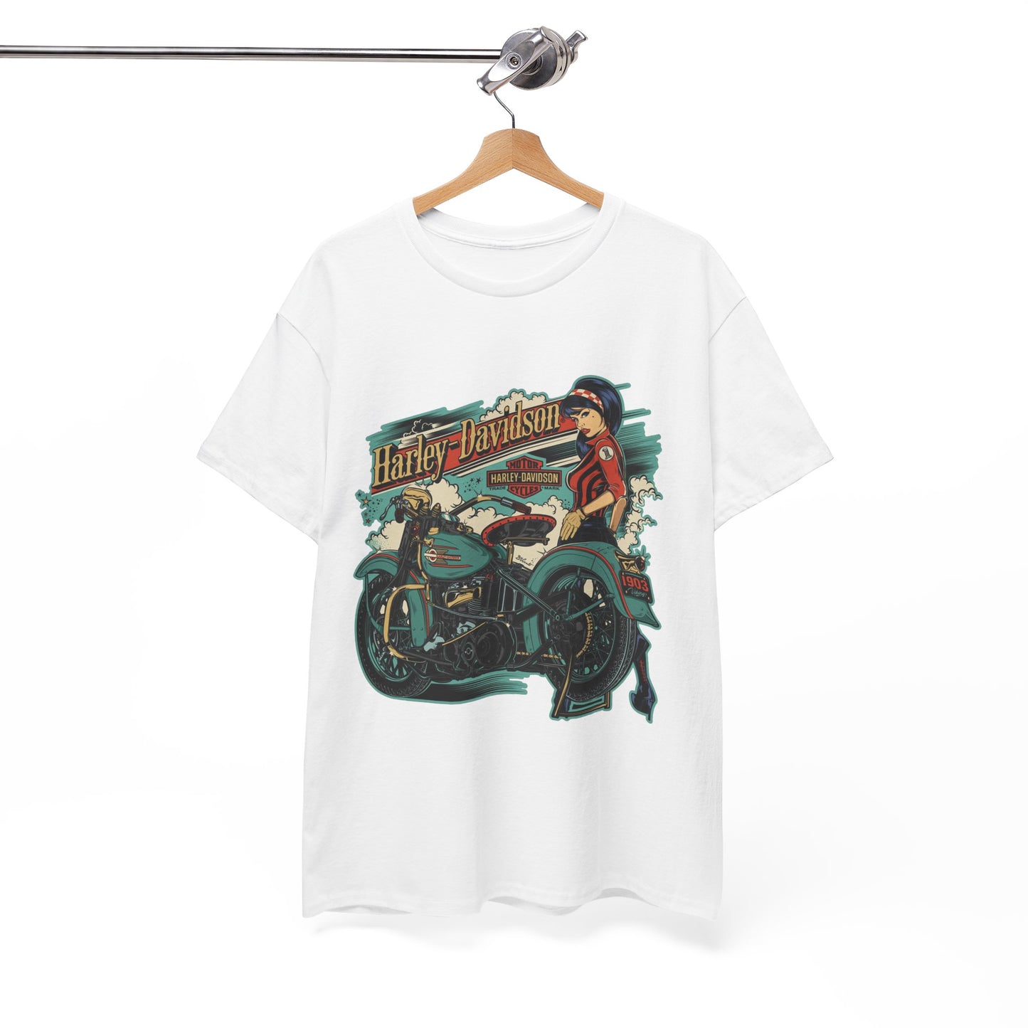 Harley-Davidson 1903 Retro T-Shirt - Gildan® 5000 Heavy Cotton™, Timeless Style, Built for Riders