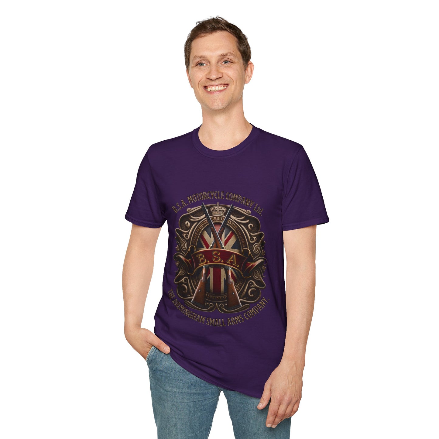 BSA Motorcycle Company Heritage Tee - Gildan® 5000 Heavy Cotton™, Classic Comfort for Enthusiasts