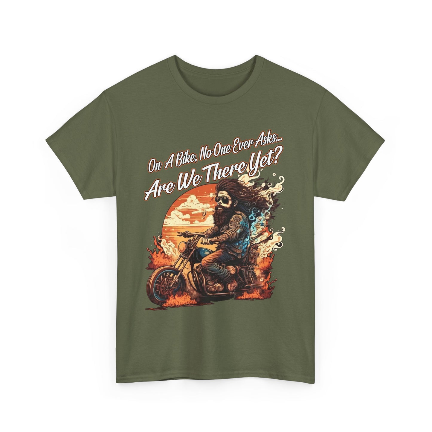 Heavy Cotton 'Are We There Yet?' Biker Tee - Classic Style for Road Warriors