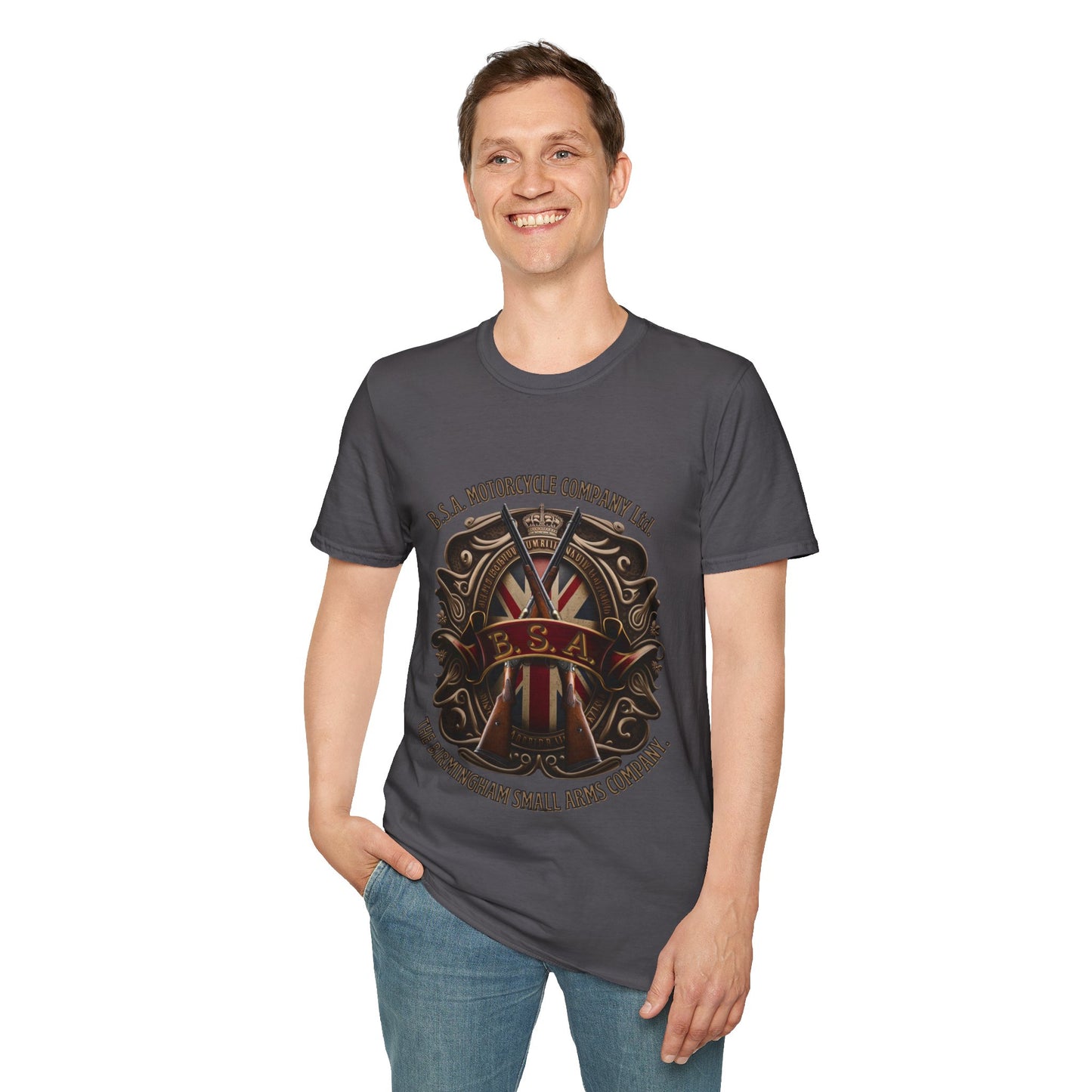 BSA Motorcycle Company Heritage Tee - Gildan® 5000 Heavy Cotton™, Classic Comfort for Enthusiasts