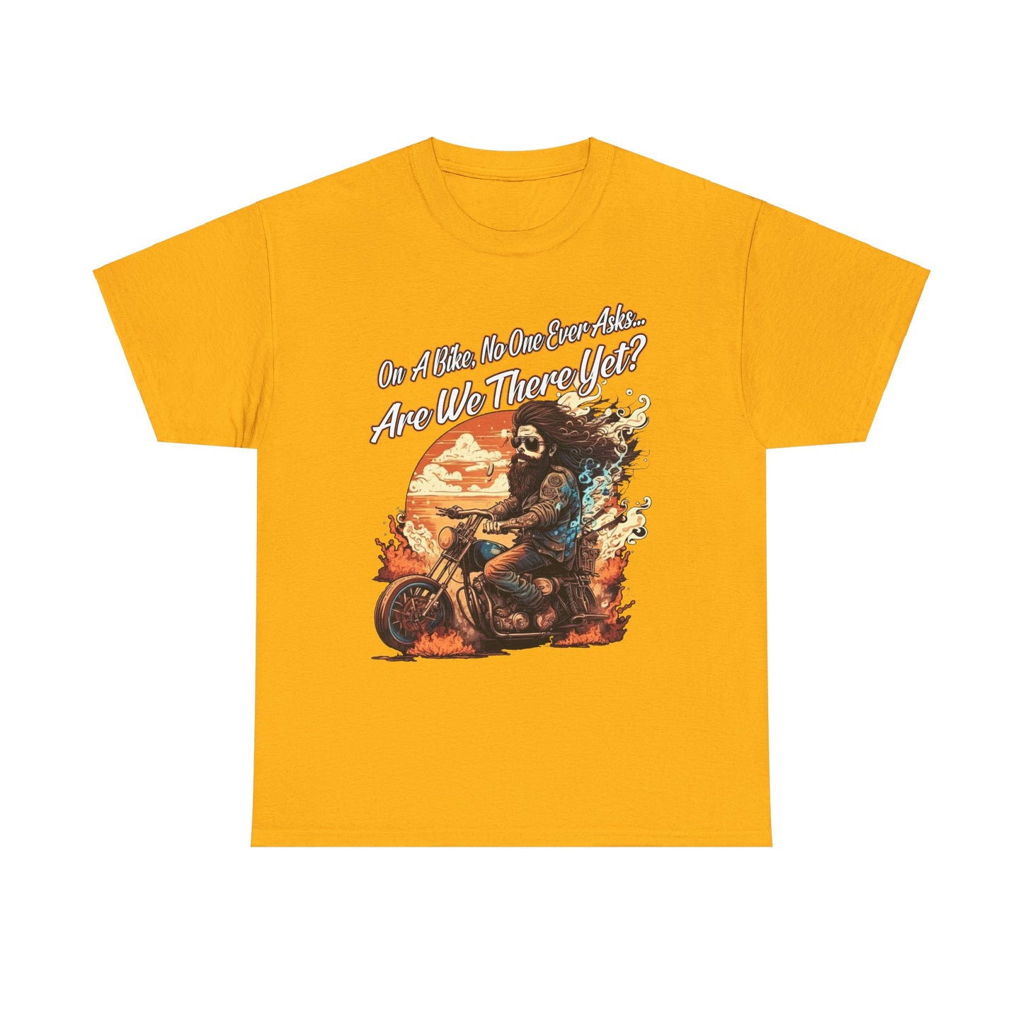 Heavy Cotton 'Are We There Yet?' Biker Tee - Classic Style for Road Warriors