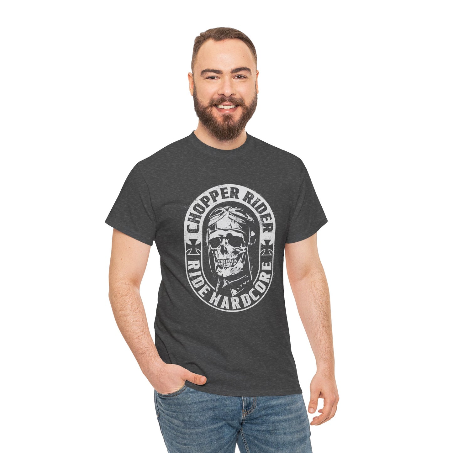 Chopper Rider Motorcycle Tee - Gildan® 5000 Heavy Cotton™, Durable Comfort for Every Ride