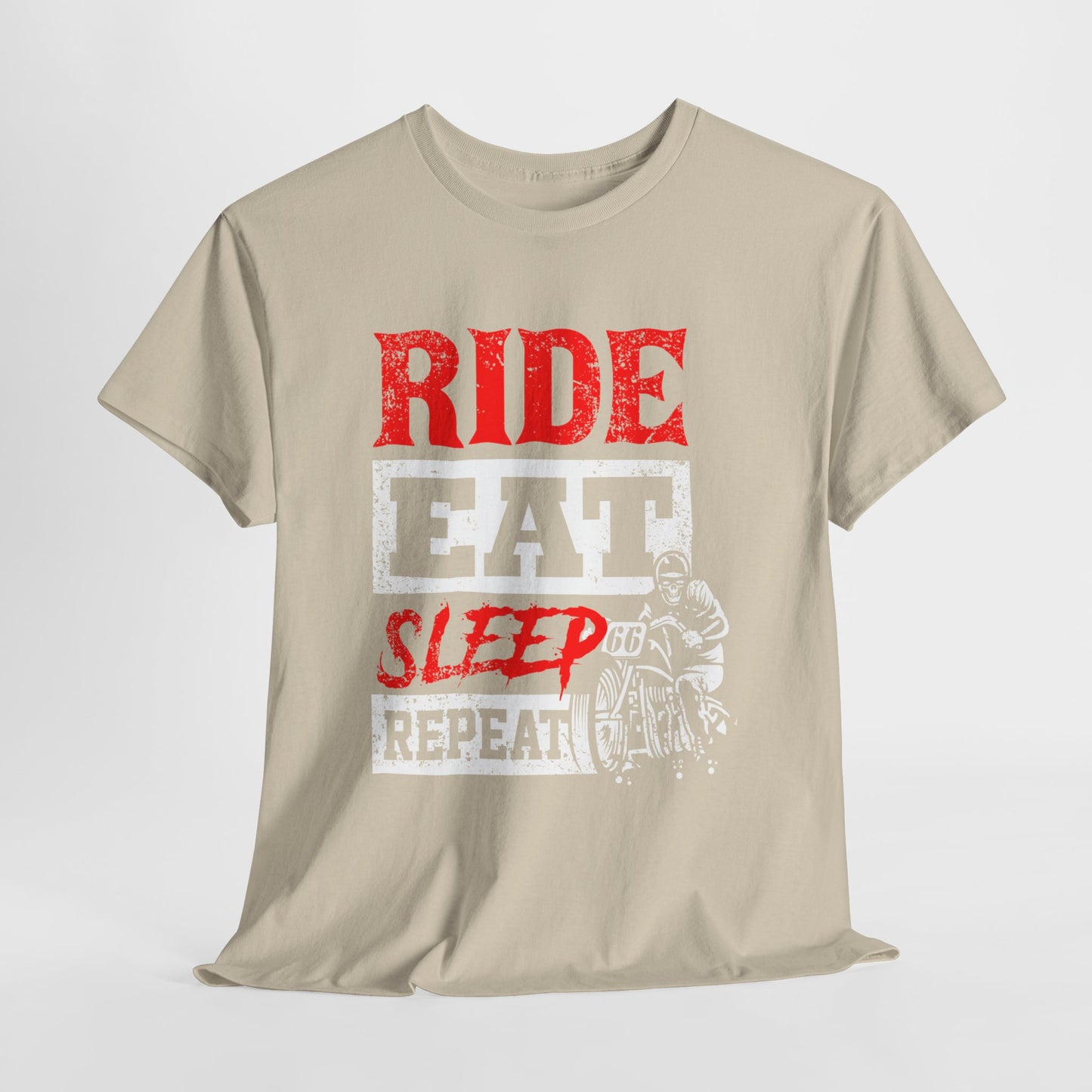 Ride, Eat, Sleep, Repeat Lifestyle Tee | Gildan® 5000 Heavy Cotton™ - Classic Comfort for Bikers
