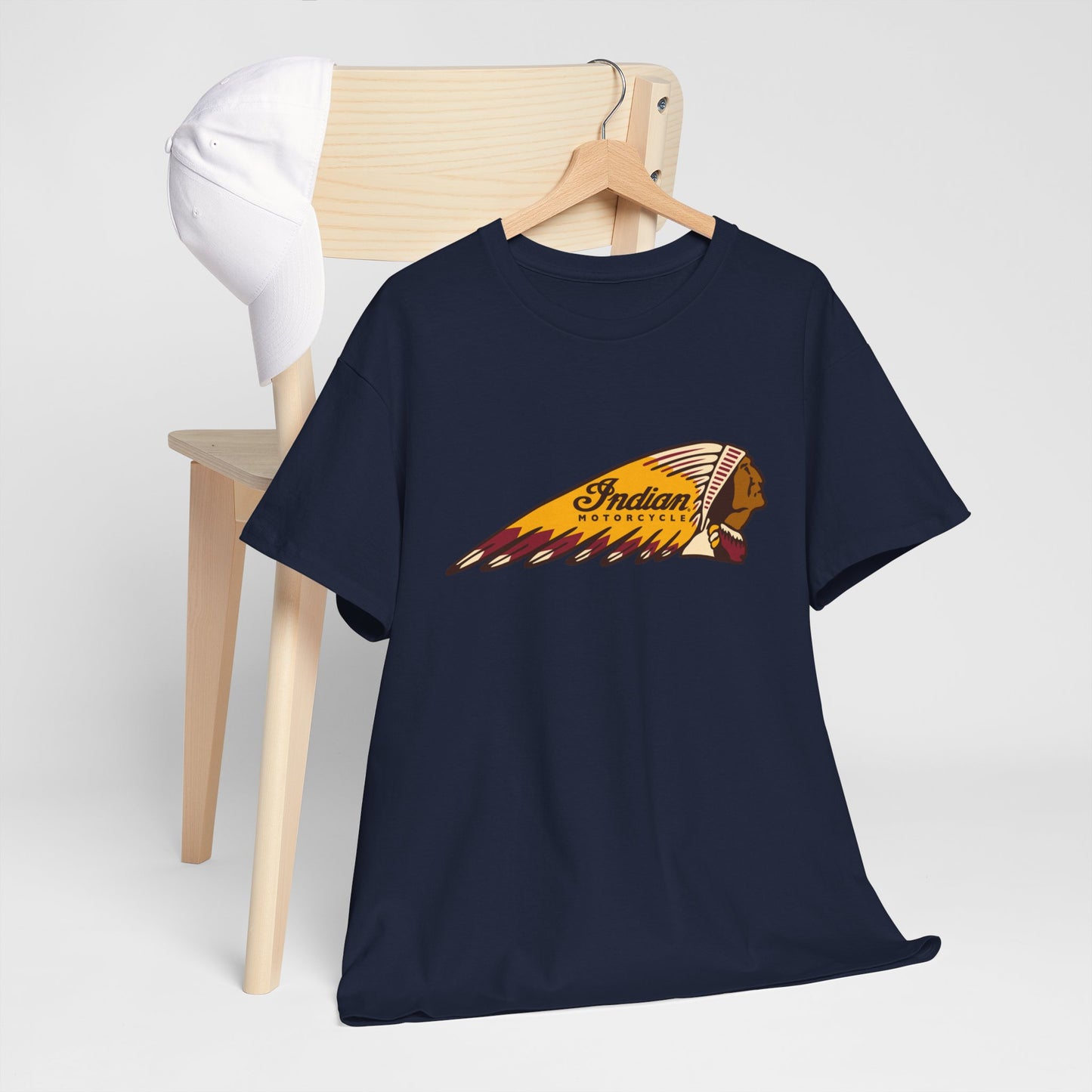 Indian Motorcycles Classic Tee - Gildan® 5000 Heavy Cotton™, Iconic Design, Perfect for Every Biker
