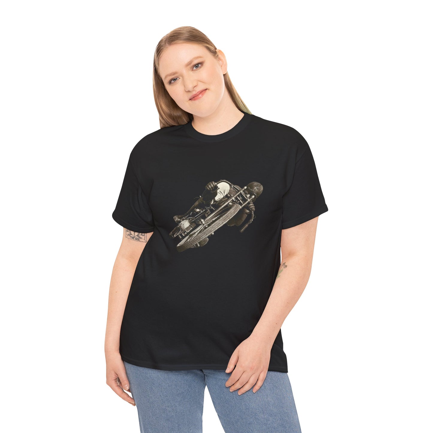 Stay Timeless with Leaning Hard Vintage Biker T-Shirt on Gildan 5000