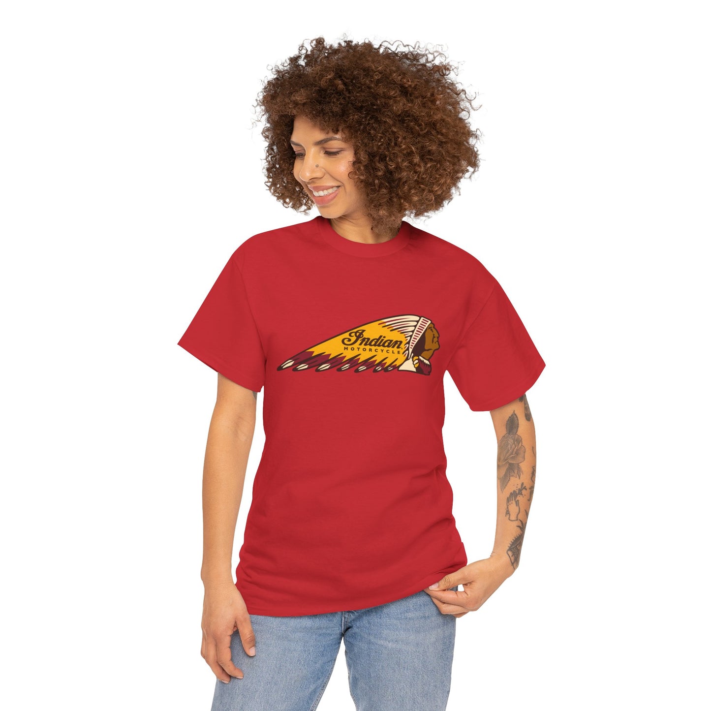 Indian Motorcycles Classic Tee - Gildan® 5000 Heavy Cotton™, Iconic Design, Perfect for Every Biker