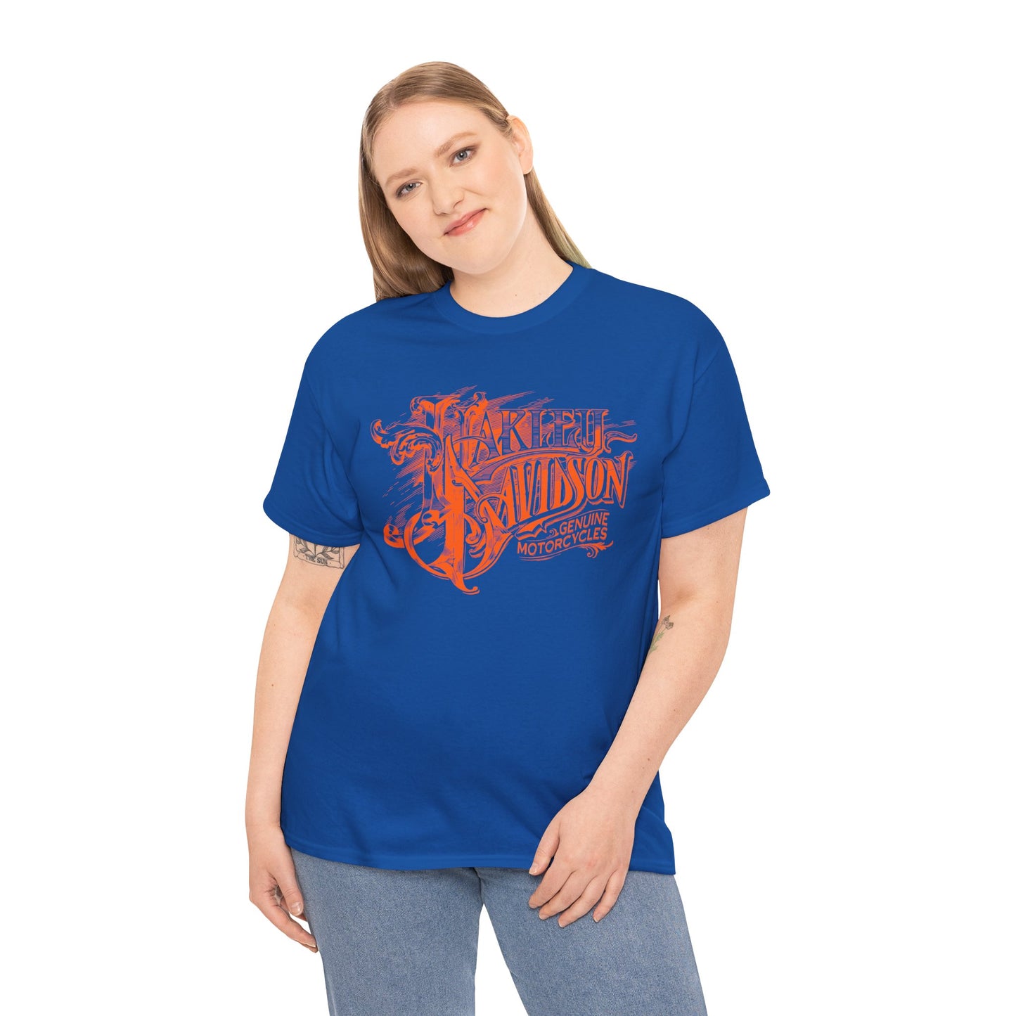 Harley Davidson Text Tee - Gildan® 5000 Heavy Cotton™, Sleek and Stylish Design, Edgy & Comfortable Streetwear