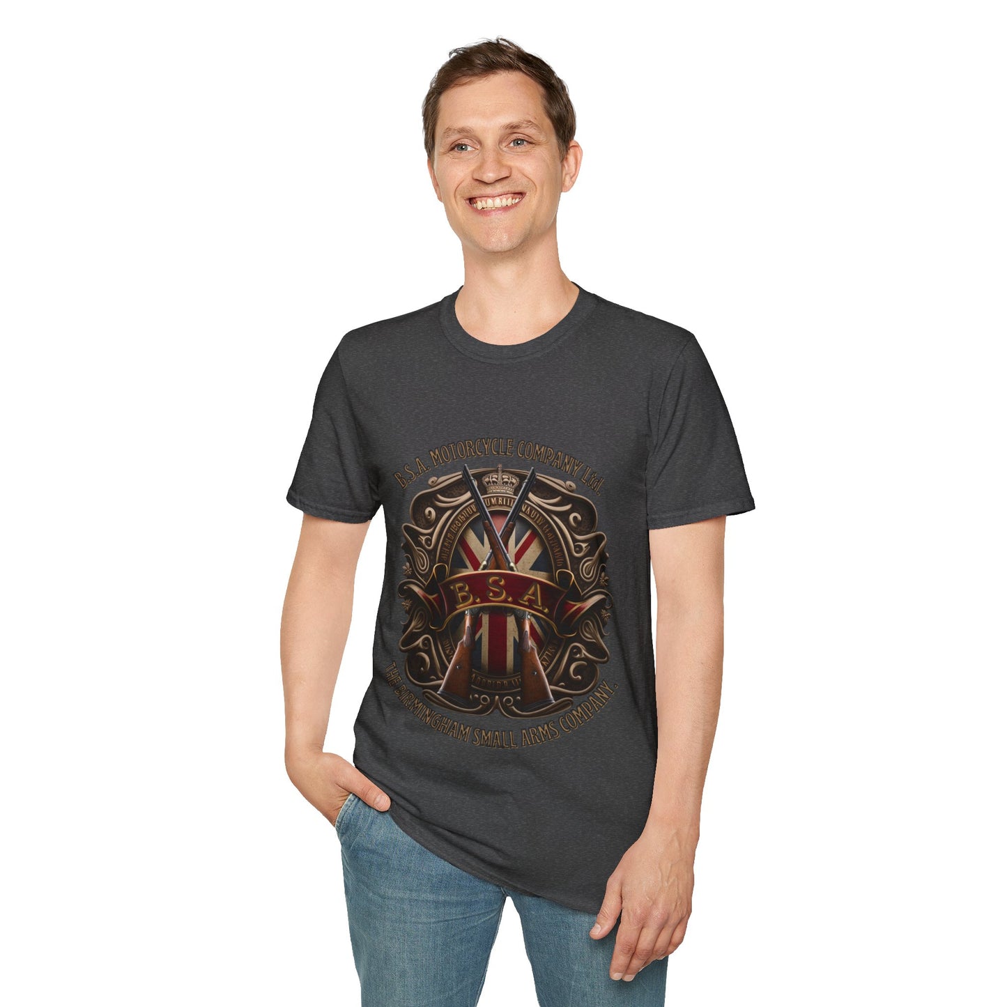 BSA Motorcycle Company Heritage Tee - Gildan® 5000 Heavy Cotton™, Classic Comfort for Enthusiasts