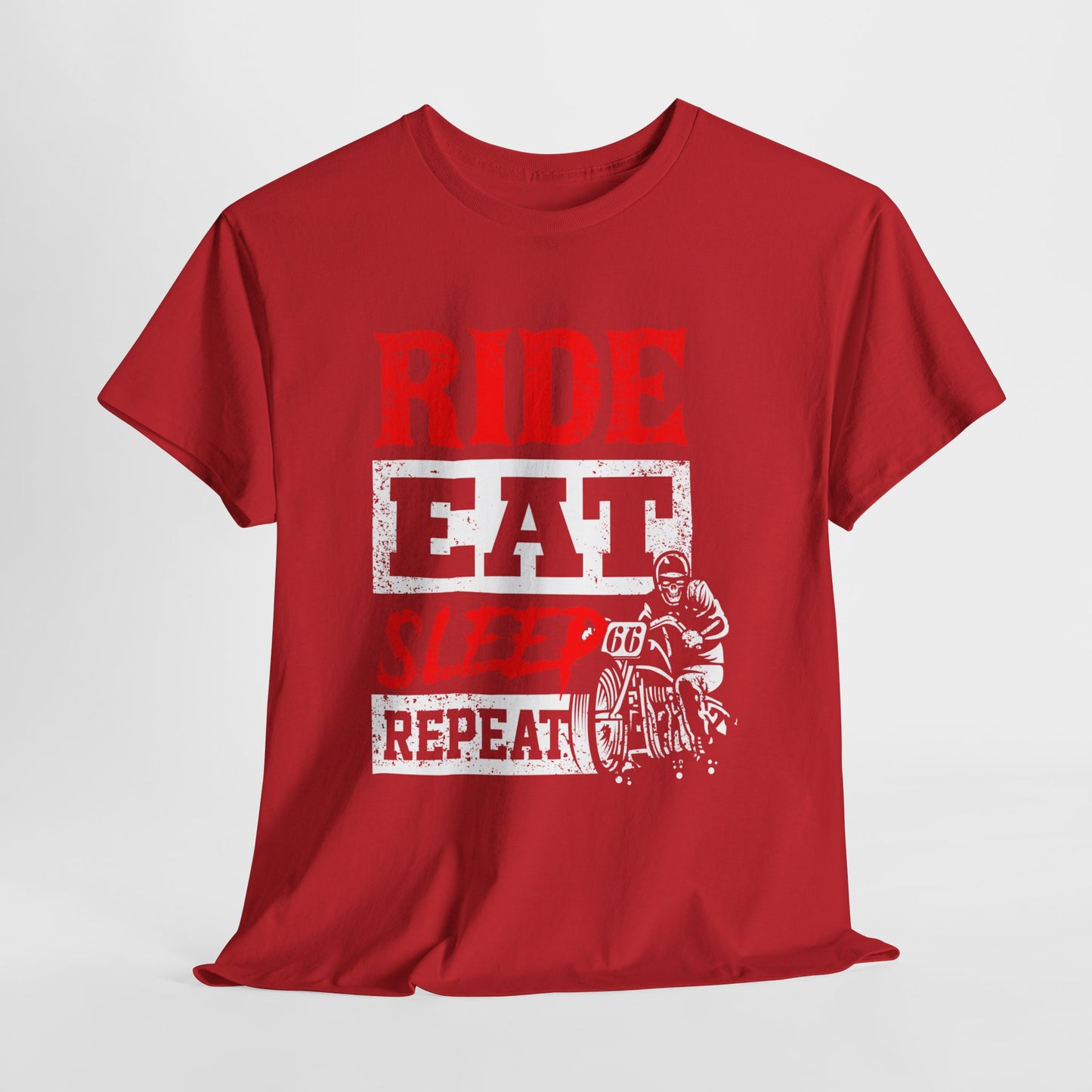 Ride, Eat, Sleep, Repeat Lifestyle Tee | Gildan® 5000 Heavy Cotton™ - Classic Comfort for Bikers