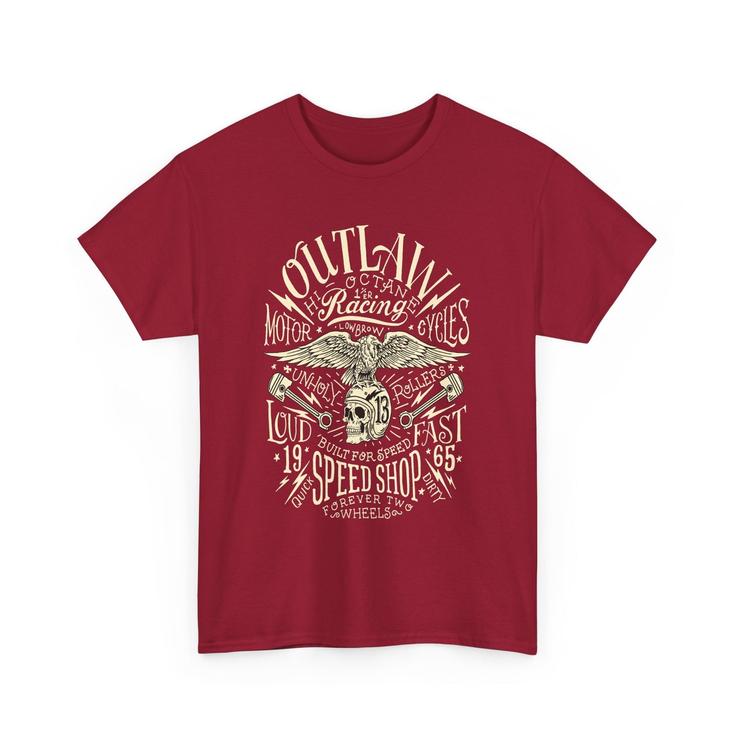 Outlaw Speedshop Biker Tee | Gildan® 5000 Heavy Cotton™ - Bold Design, Durable & Comfortable for Riders