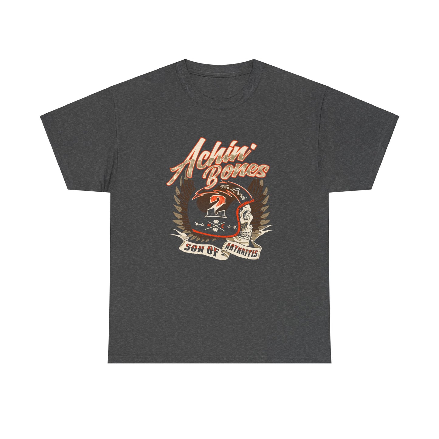 Achin' Bones, Son of Arthritis - Stylish Biker Tee with Heavy Cotton Comfort