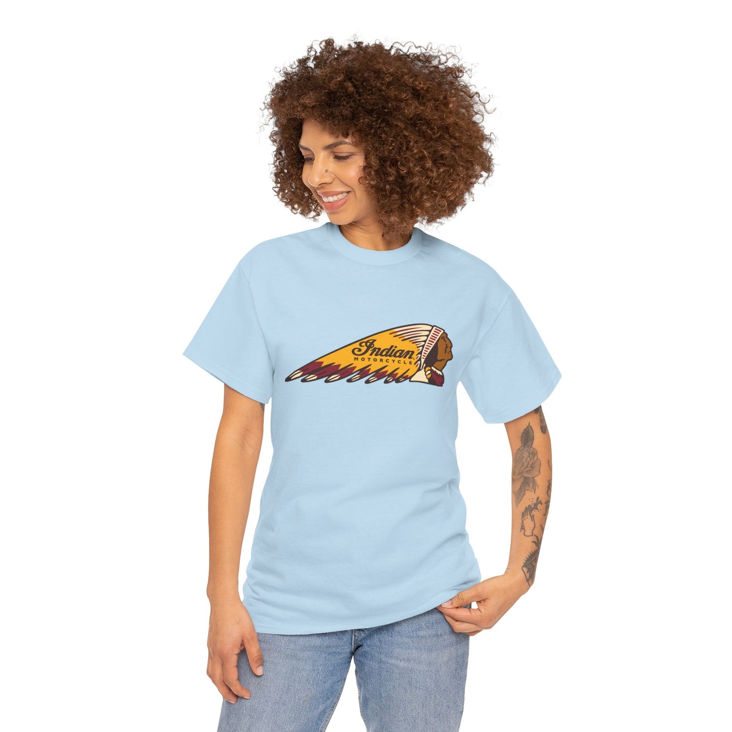 Indian Motorcycles Classic Tee - Gildan® 5000 Heavy Cotton™, Iconic Design, Perfect for Every Biker
