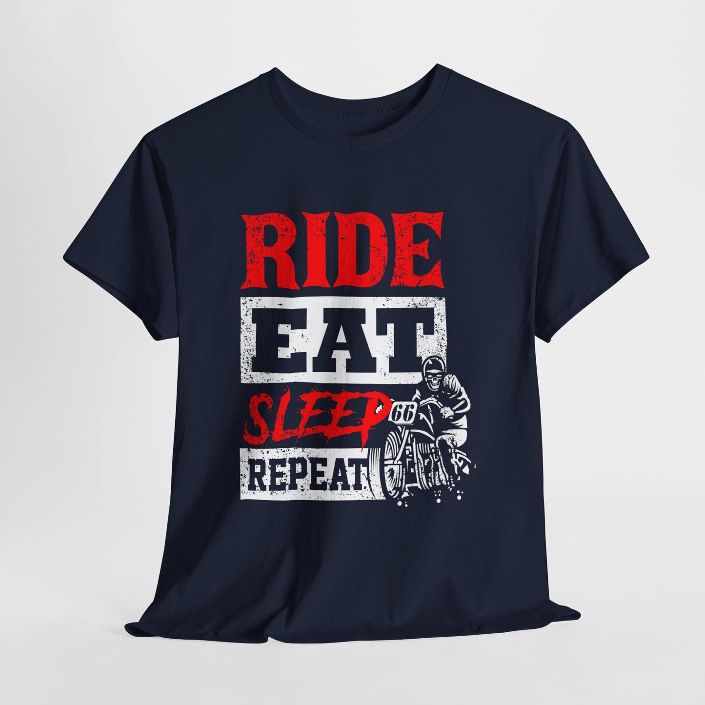 Ride, Eat, Sleep, Repeat Lifestyle Tee | Gildan® 5000 Heavy Cotton™ - Classic Comfort for Bikers