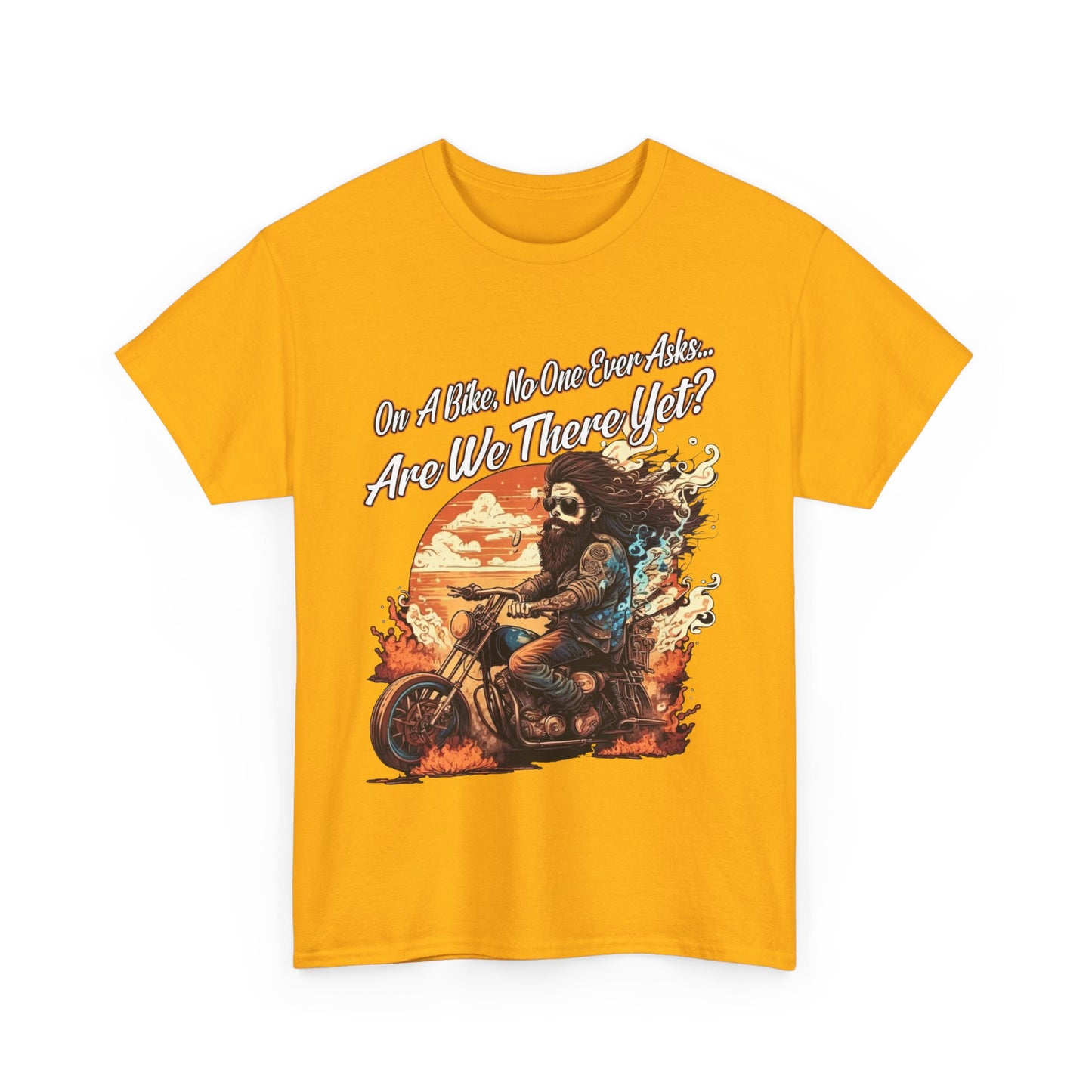 Heavy Cotton 'Are We There Yet?' Biker Tee - Classic Style for Road Warriors