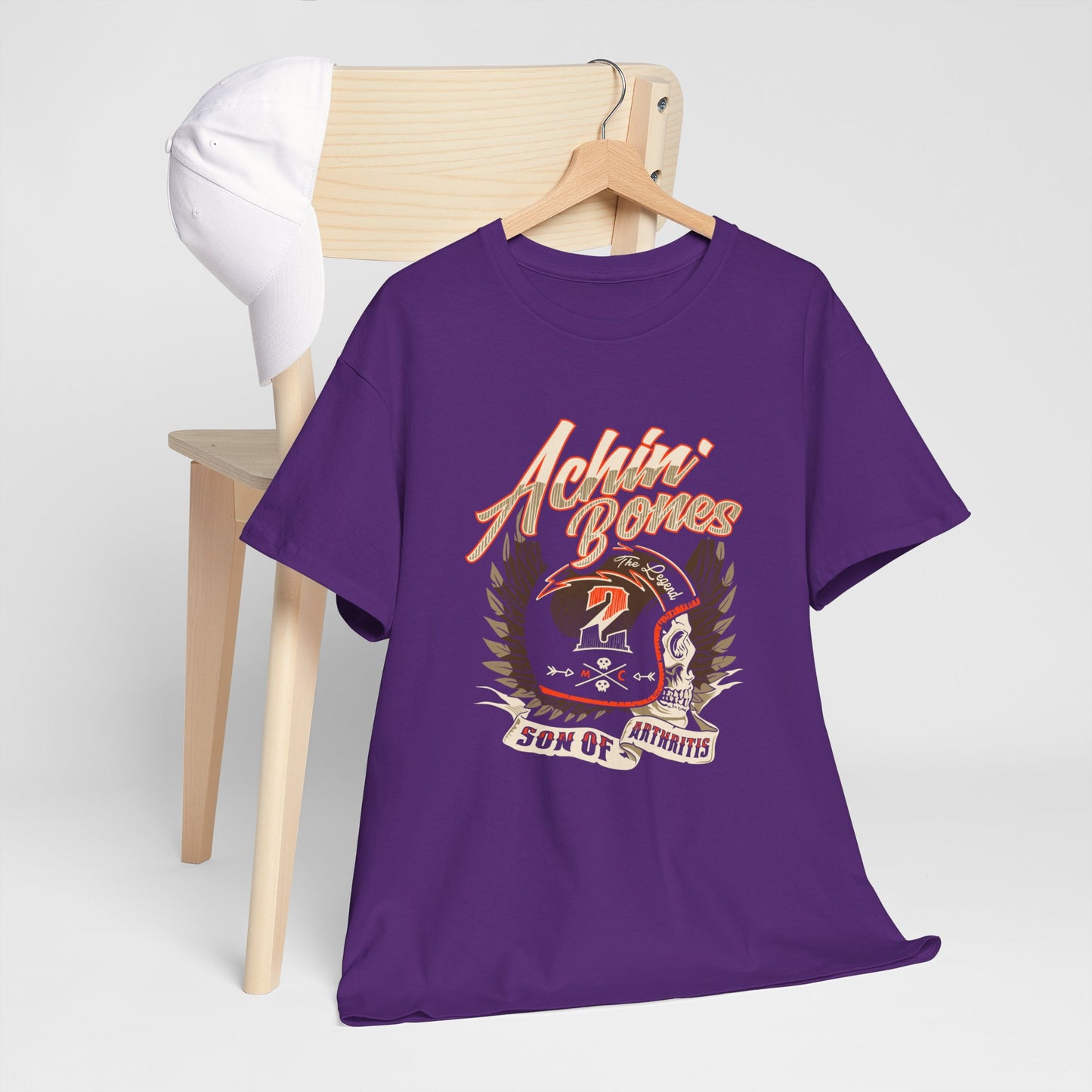 Achin' Bones, Son of Arthritis - Stylish Biker Tee with Heavy Cotton Comfort