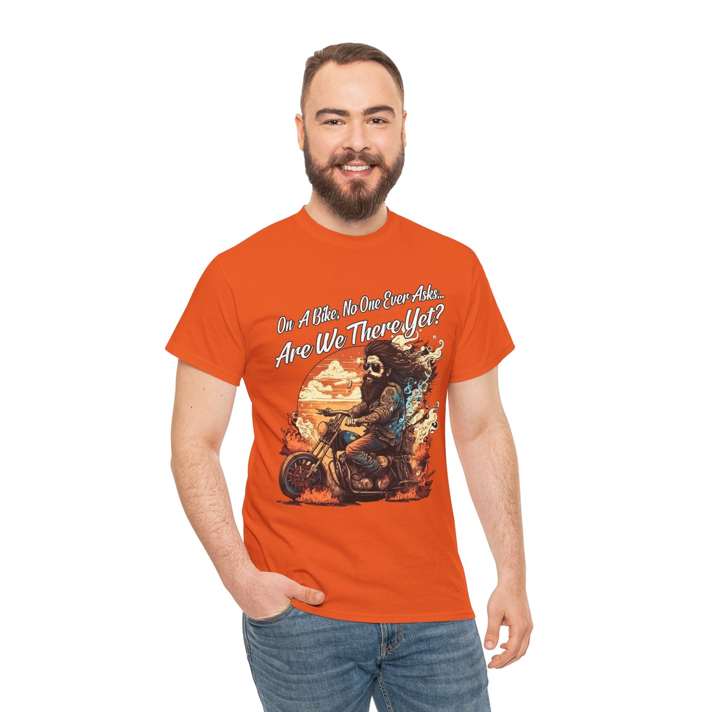 Heavy Cotton 'Are We There Yet?' Biker Tee - Classic Style for Road Warriors