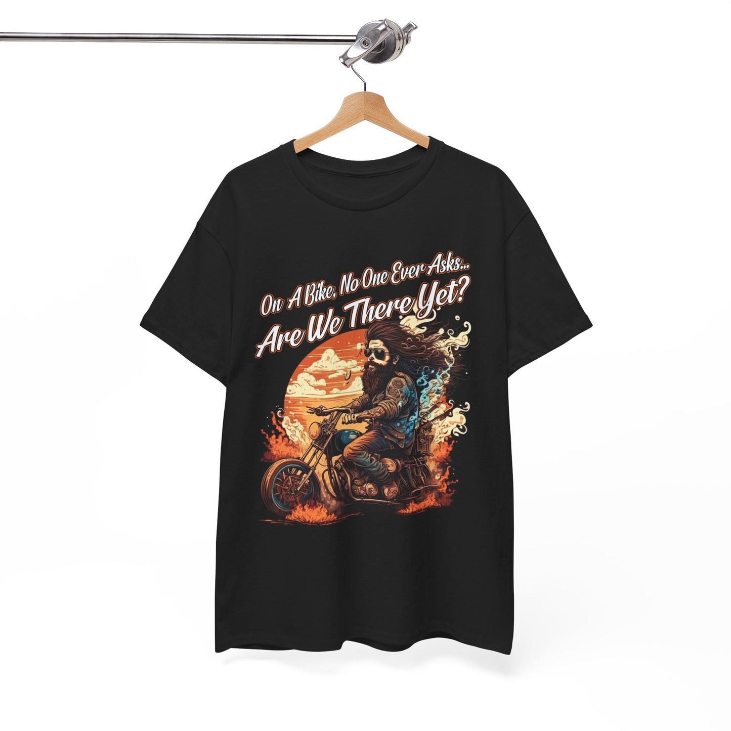 Heavy Cotton 'Are We There Yet?' Biker Tee - Classic Style for Road Warriors