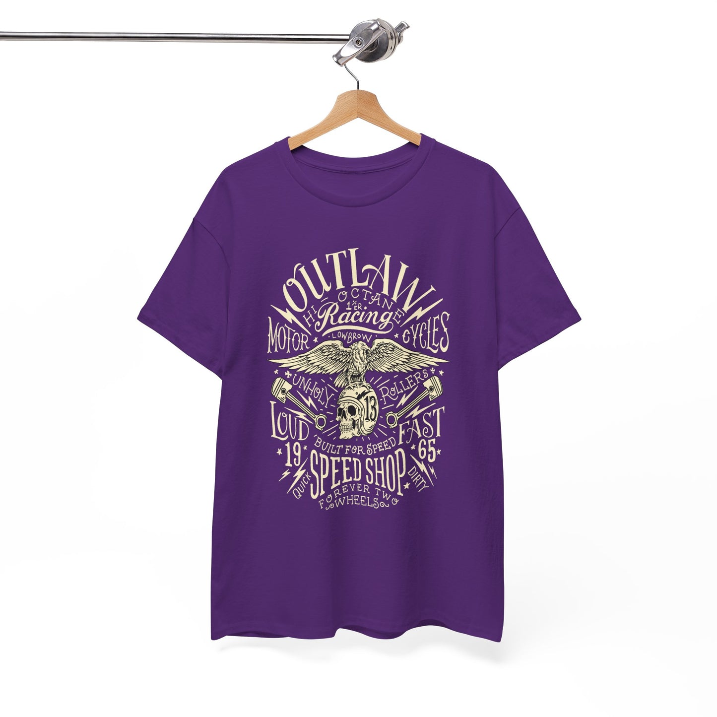 Outlaw Speedshop Biker Tee | Gildan® 5000 Heavy Cotton™ - Bold Design, Durable & Comfortable for Riders
