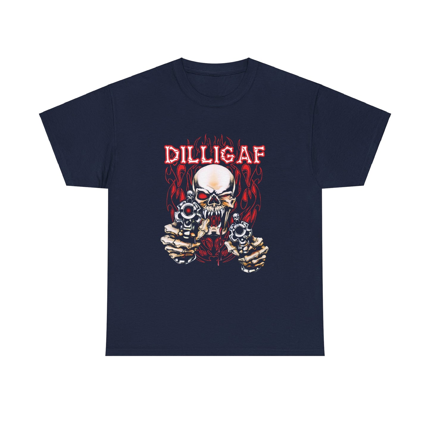 Edgy and Bold: DILLIGAF T-Shirt - Gildan® 5000 Heavy Cotton™, Built for Bikers