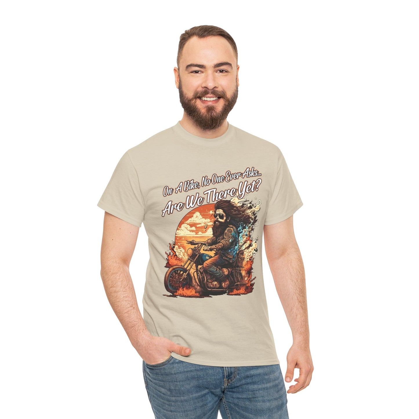 Heavy Cotton 'Are We There Yet?' Biker Tee - Classic Style for Road Warriors
