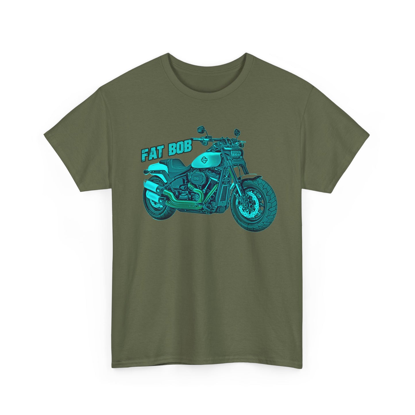 Harley Davidson Fatbob T-Shirt - Gildan® 5000 Heavy Cotton™, Stylish & Durable for Motorcycle Lovers
