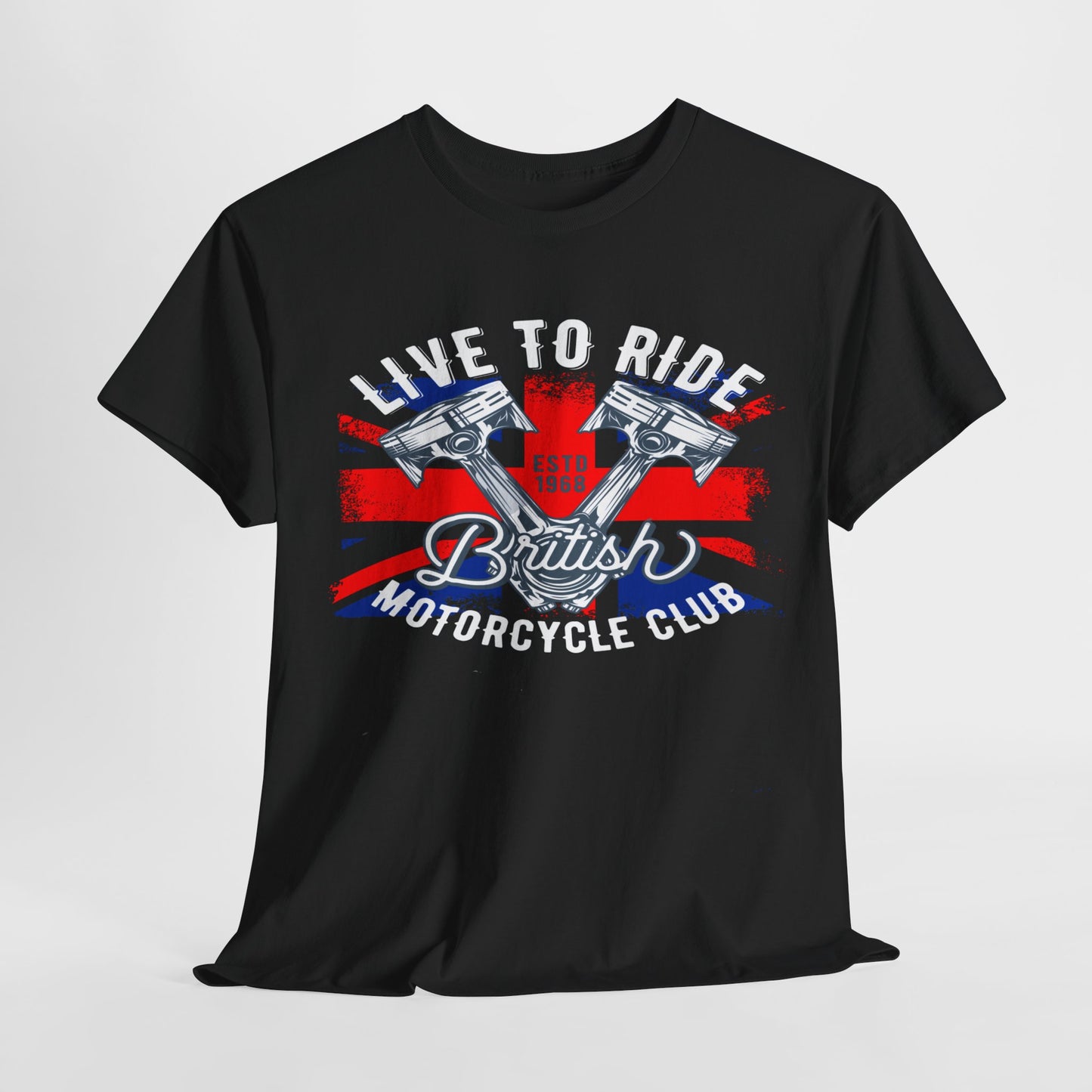 Live To Ride T-Shirt | Gildan® 5000 Heavy Cotton™ - Edgy Biker Style with Classic Fit