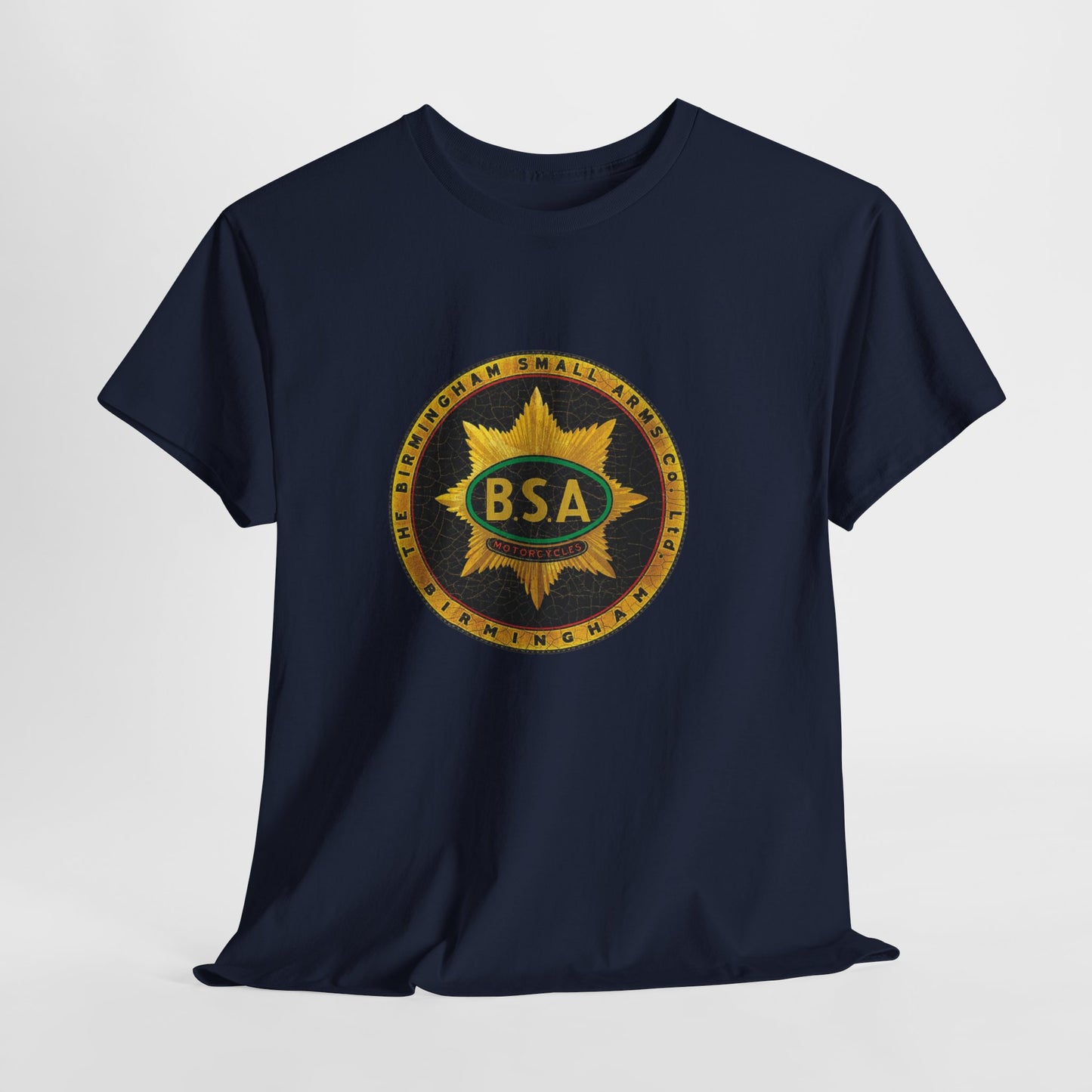 Vintage BSA Logo Tee - Gildan® 5000 Heavy Cotton™, Perfect for Bikers & Motorcycle Enthusiasts