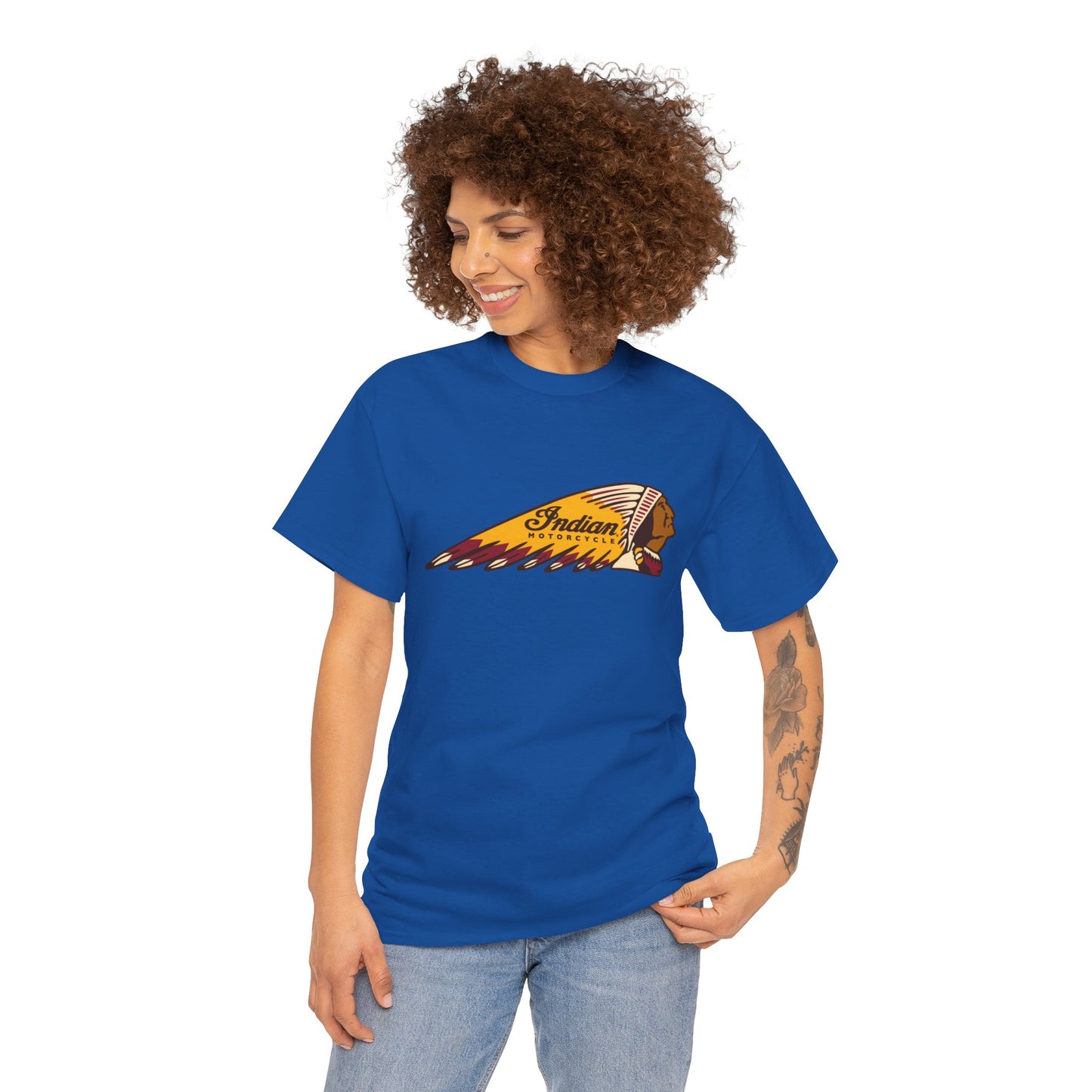 Indian Motorcycles Classic Tee - Gildan® 5000 Heavy Cotton™, Iconic Design, Perfect for Every Biker