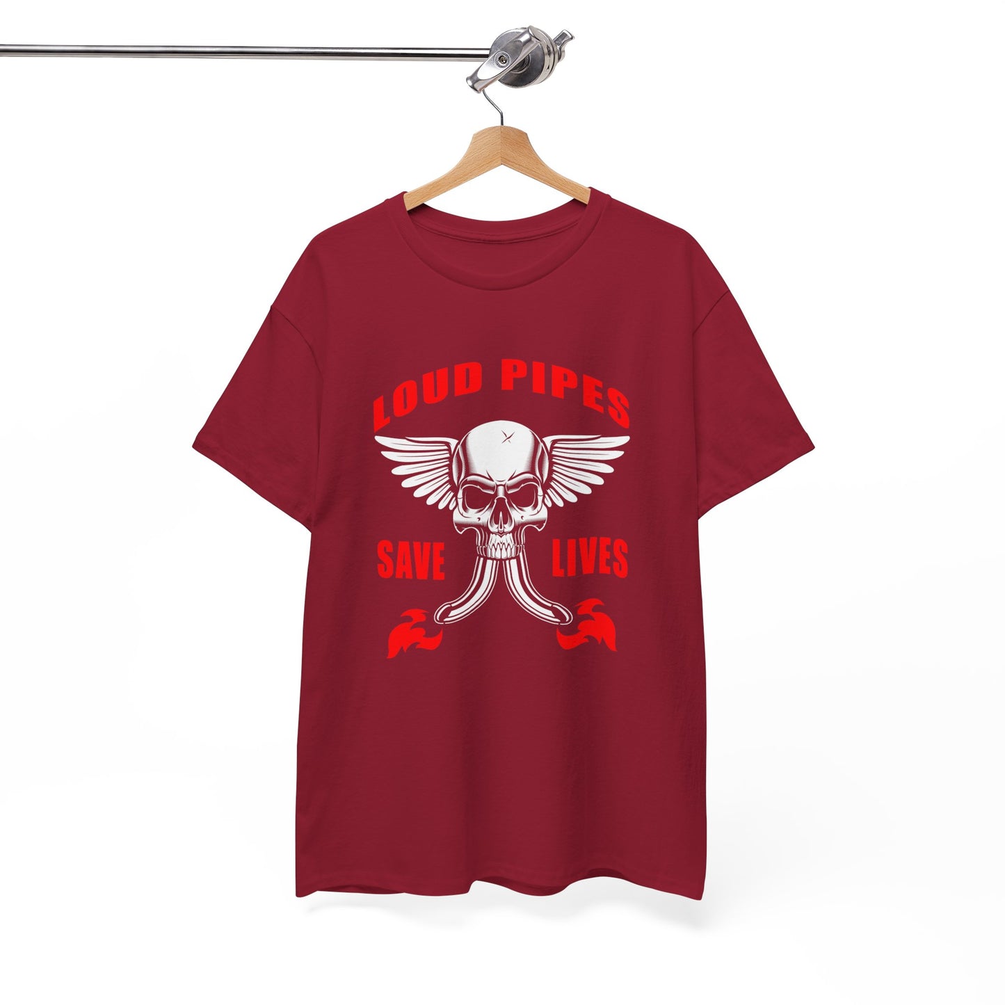 Loud Pipes Save Lives Graphic Tee - Gildan® 5000 Heavy Cotton™, Classic Fit for Passionate Riders