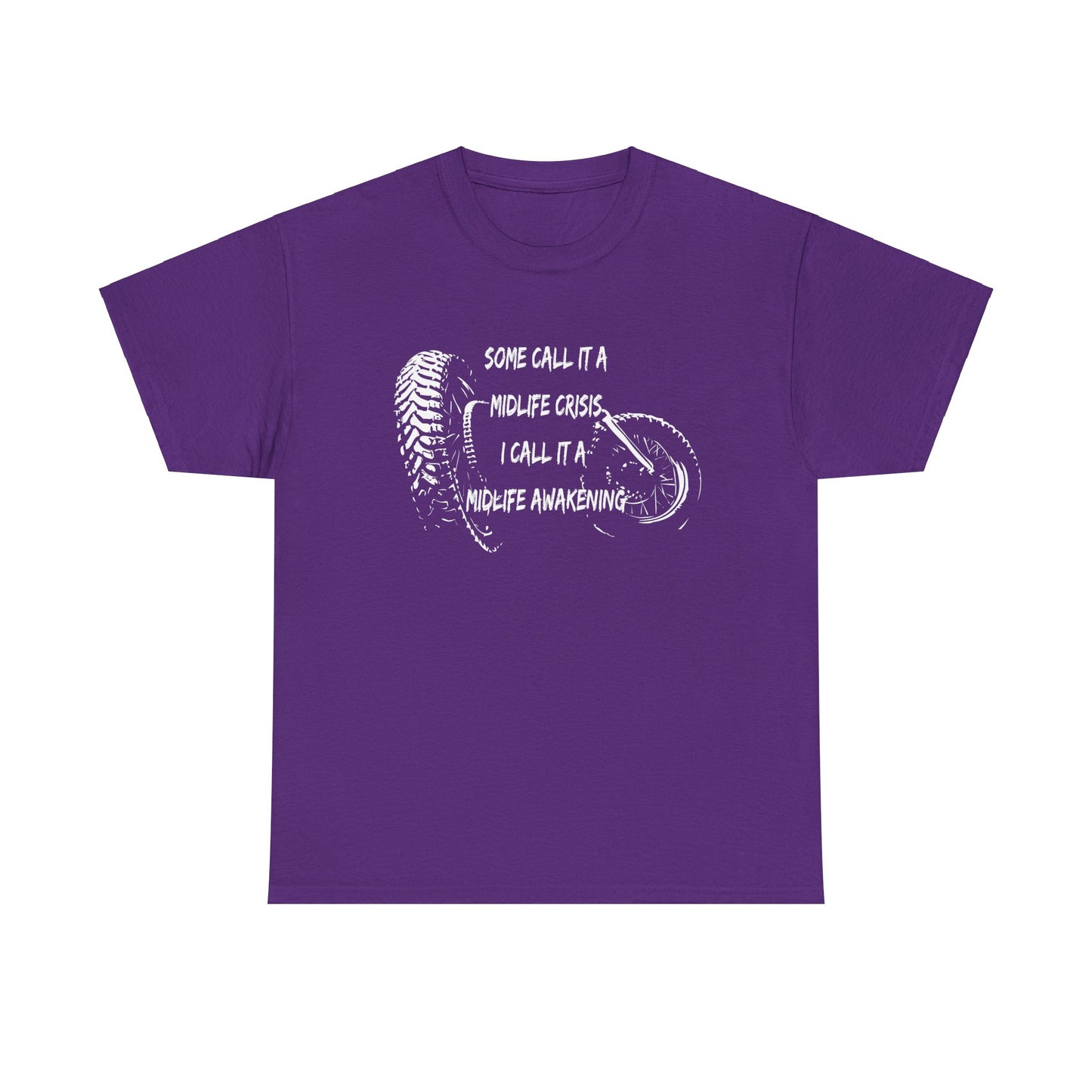 Midlife Crisis Motorcycle Slogan Tee - Gildan® 5000 Heavy Cotton™, For Edgy, Fearless Riders