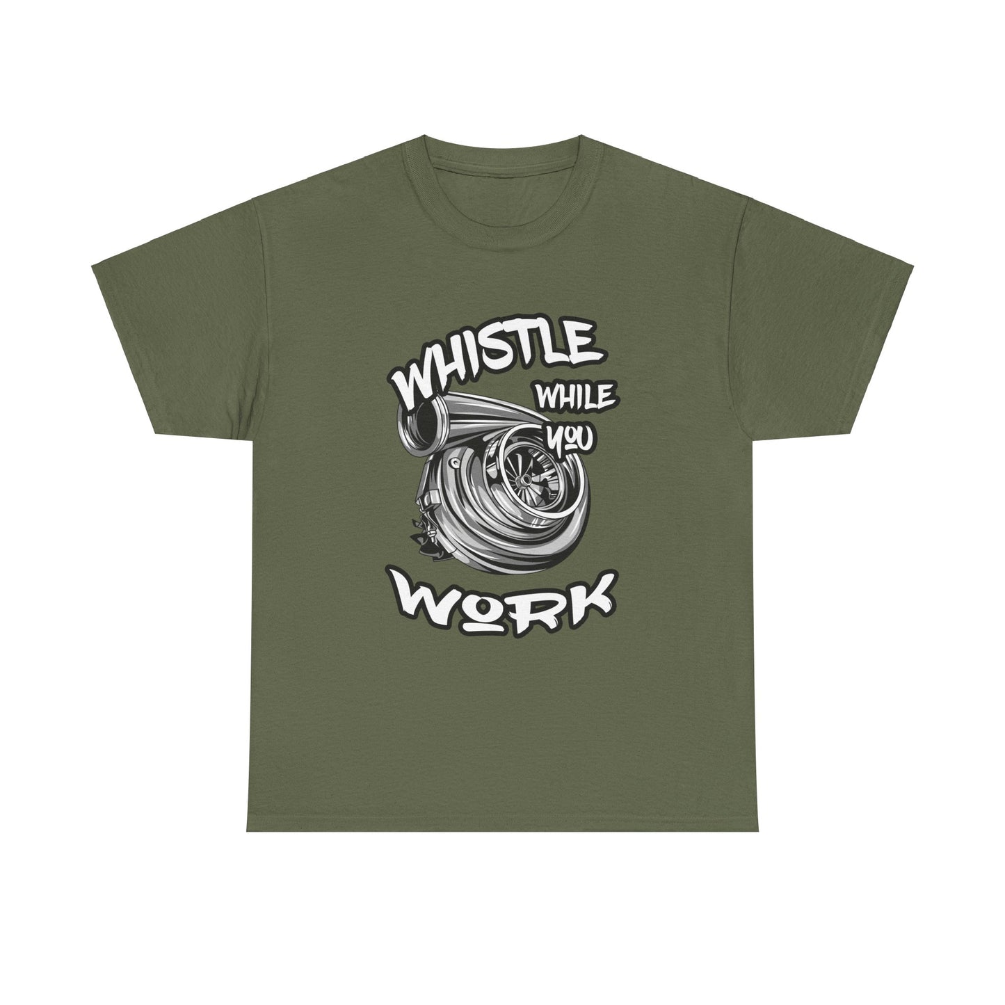 Whistle While You Work Trucker Tee - Gildan® 5000 Heavy Cotton™ Adult T-Shirt, Classic Fit & Durable Comfort