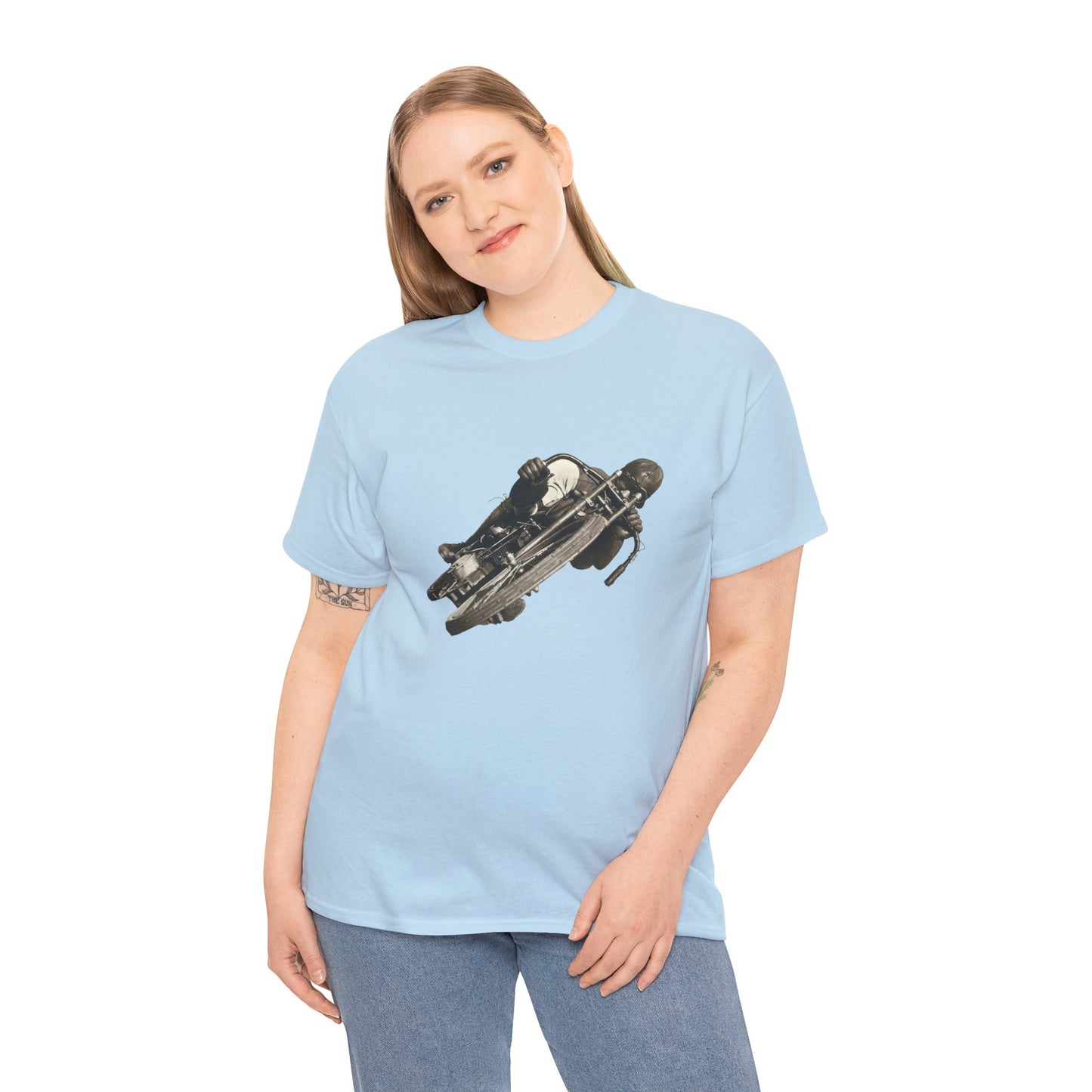 Stay Timeless with Leaning Hard Vintage Biker T-Shirt on Gildan 5000