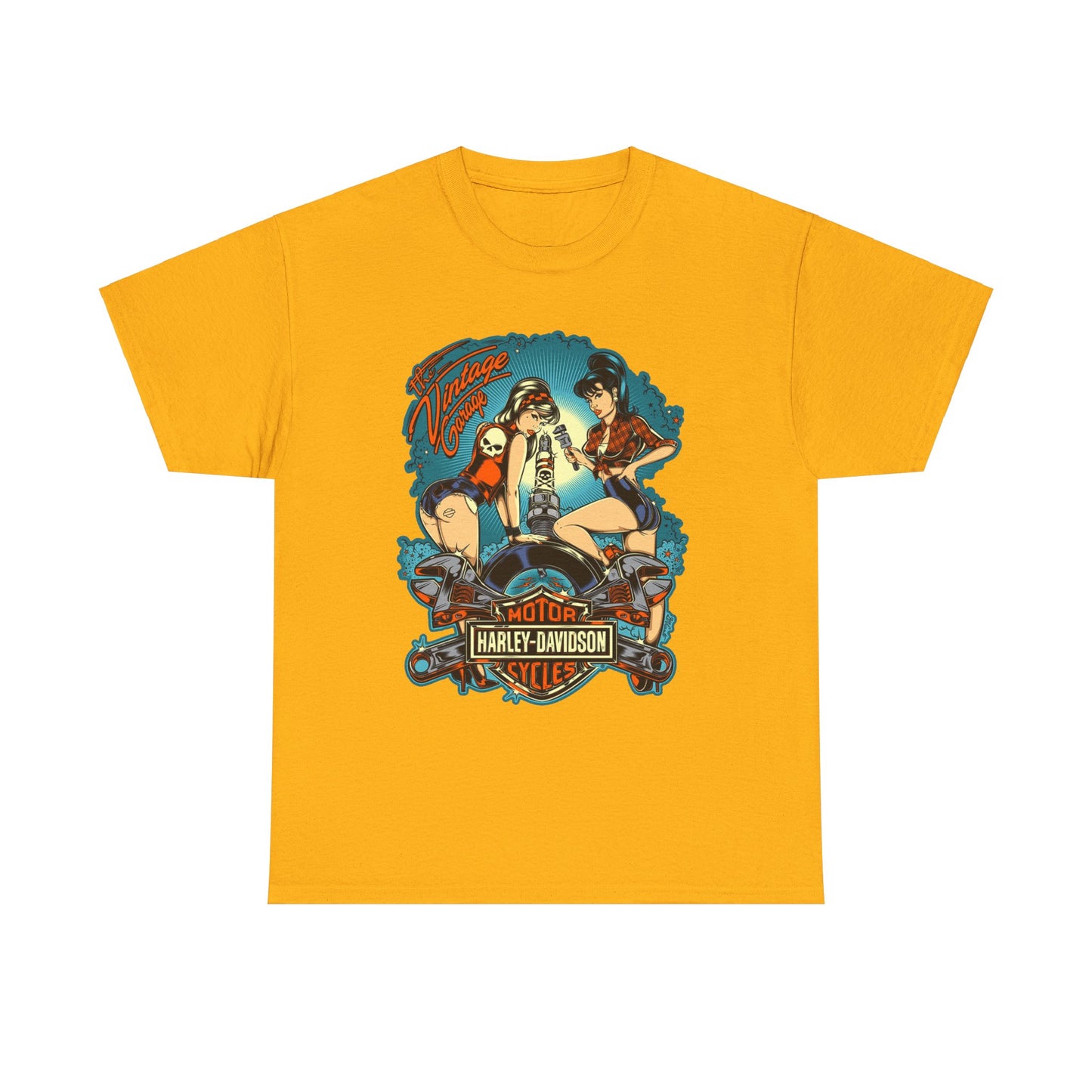 Harley Davidson T-Shirt | Gildan® 5000 Heavy Cotton™, Classic Fit, Timeless Biker Style