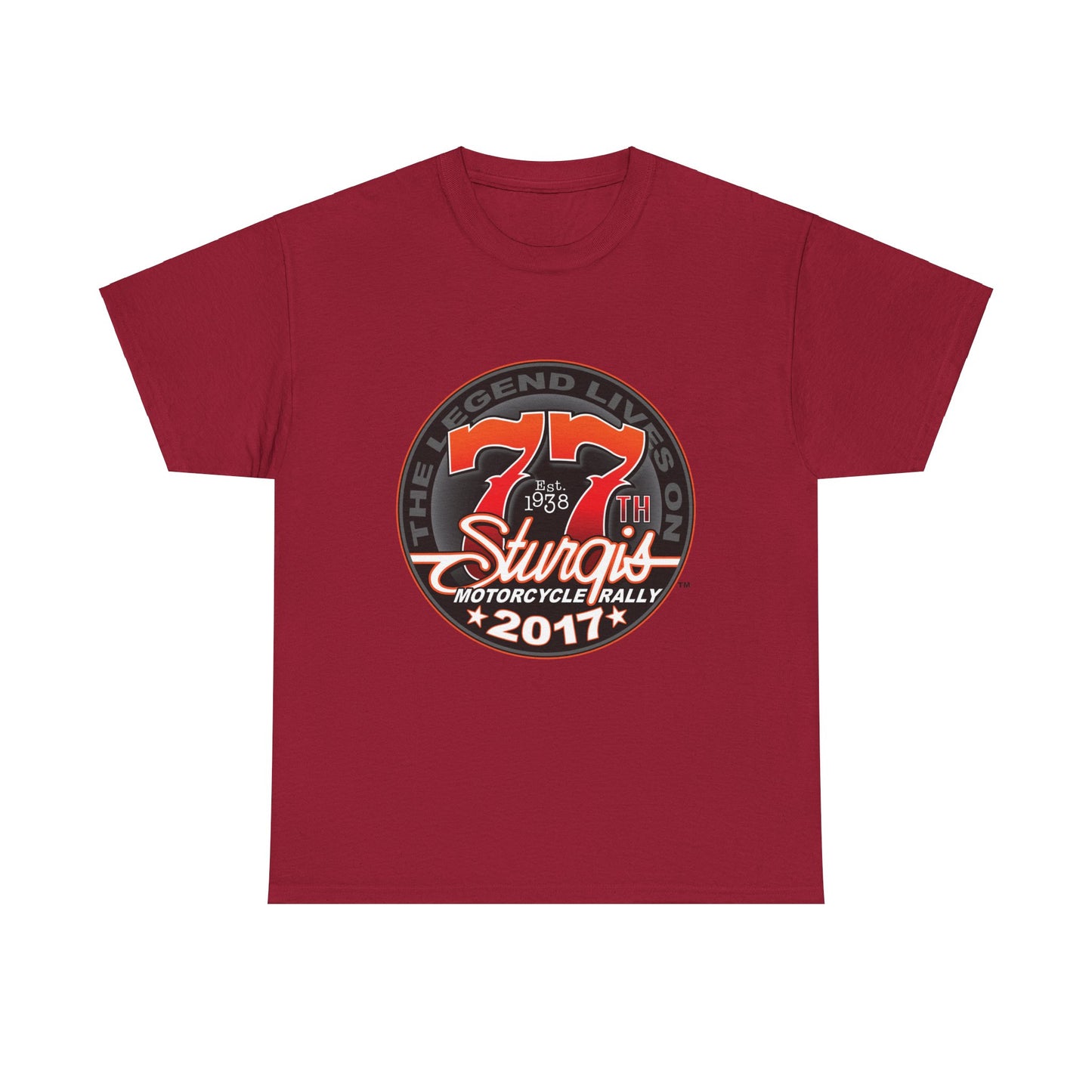 Classic Sturgis 77 2017 Biker Tee - Gildan® 5000 Heavy Cotton™, Edgy Design & Comfort